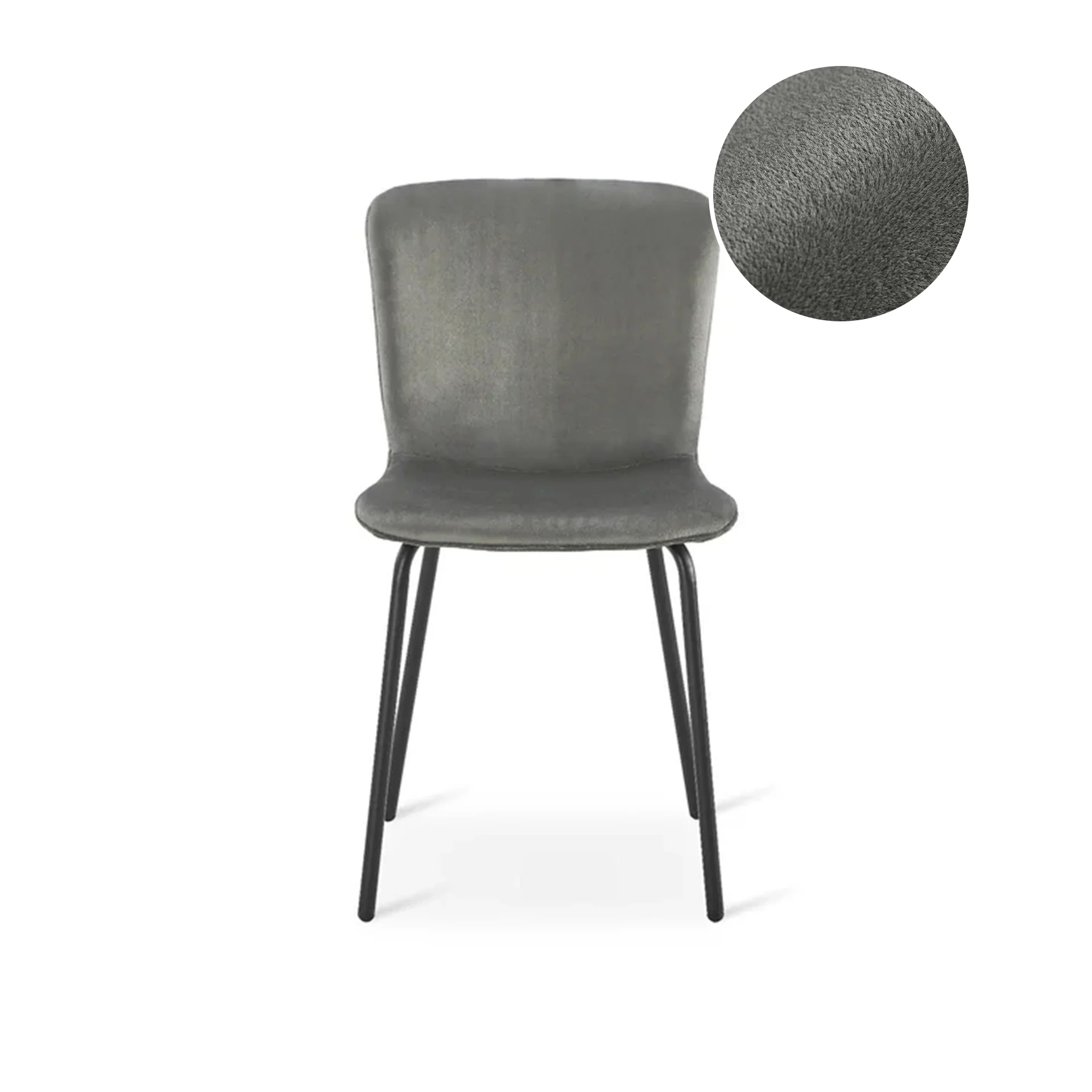 Darius Velvet Dining Chairs - Set of 4 - Dark Grey - Image 8