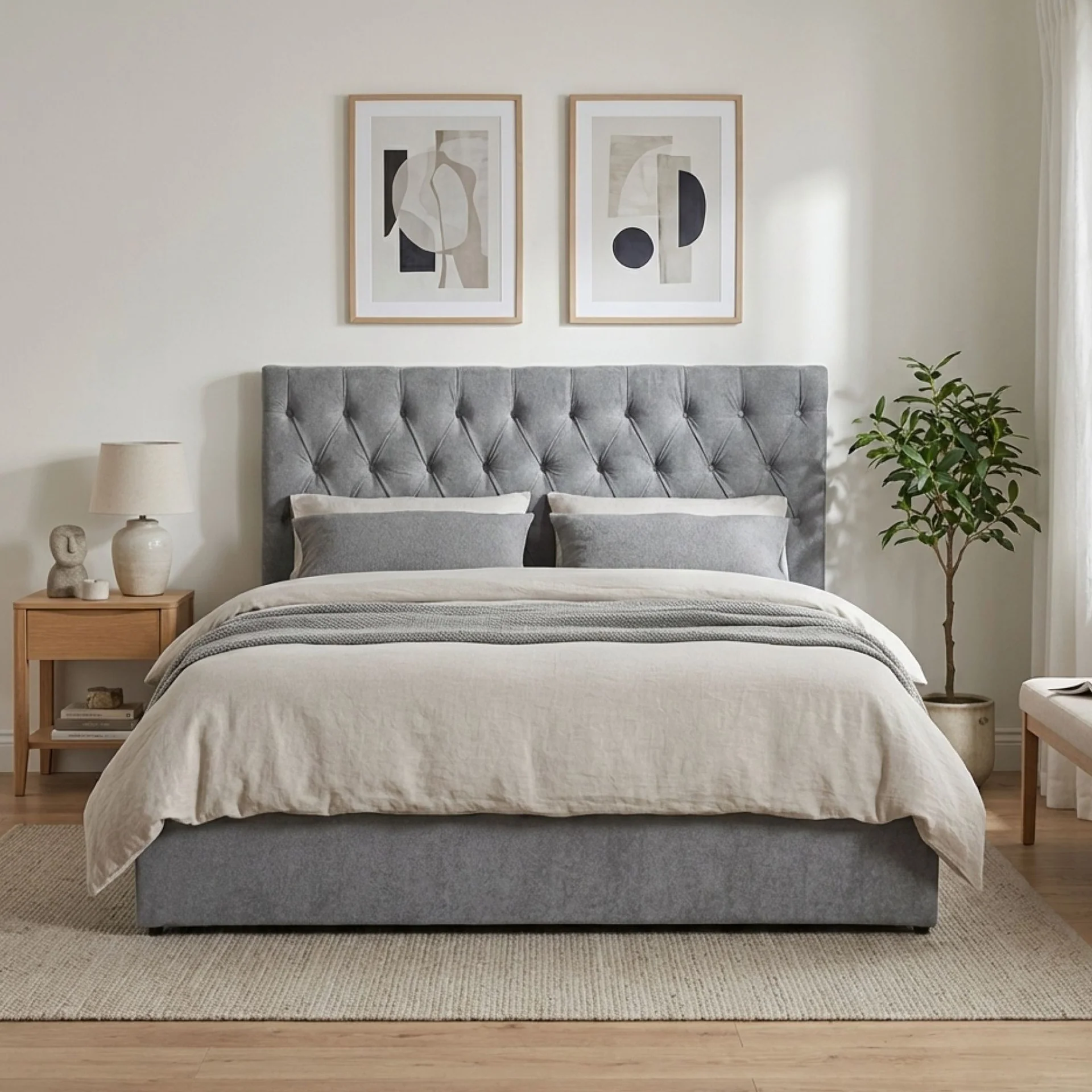 Daro Queen Gas Lift Bed Frame - Grey - Image 3
