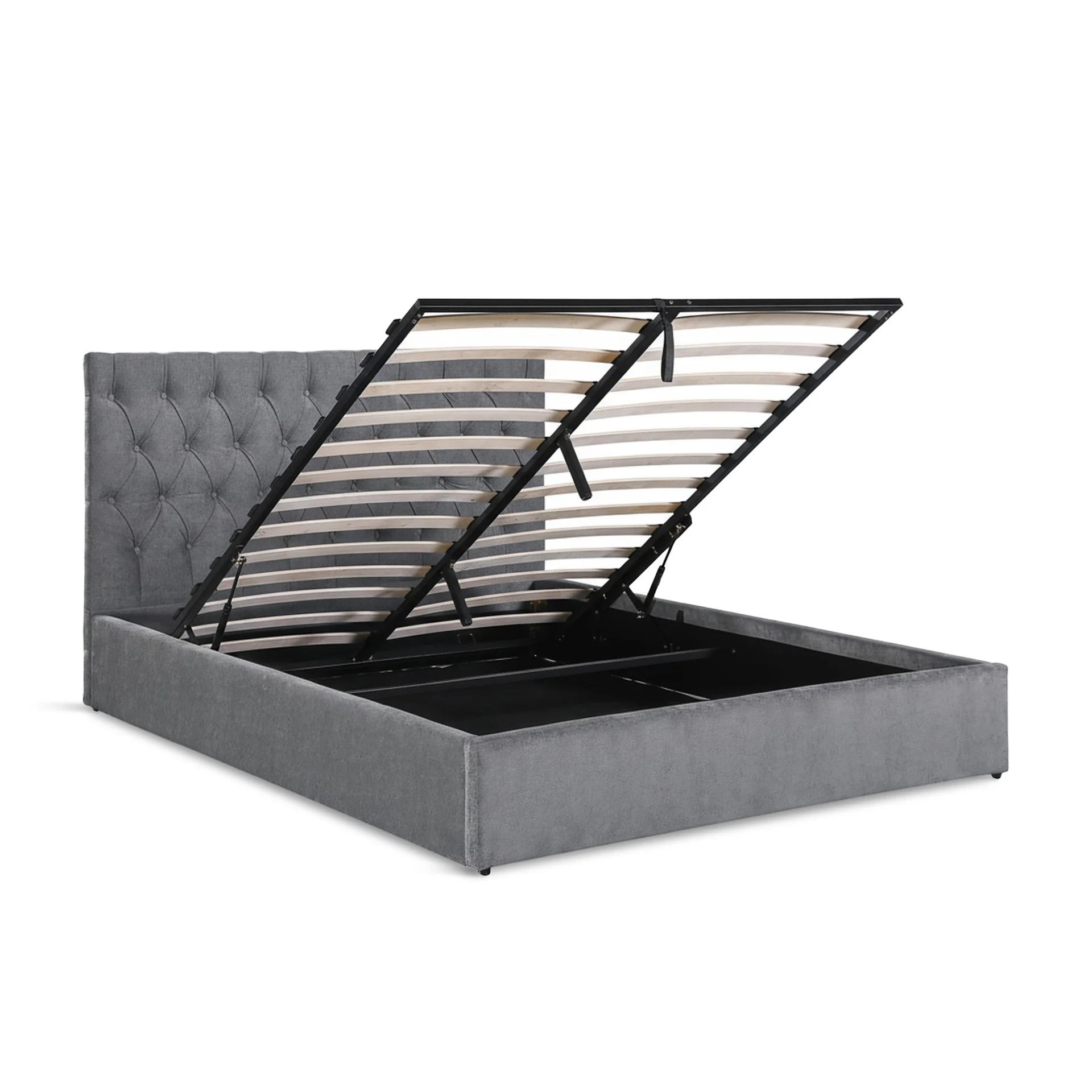 Daro Queen Gas Lift Bed Frame - Grey - Image 9