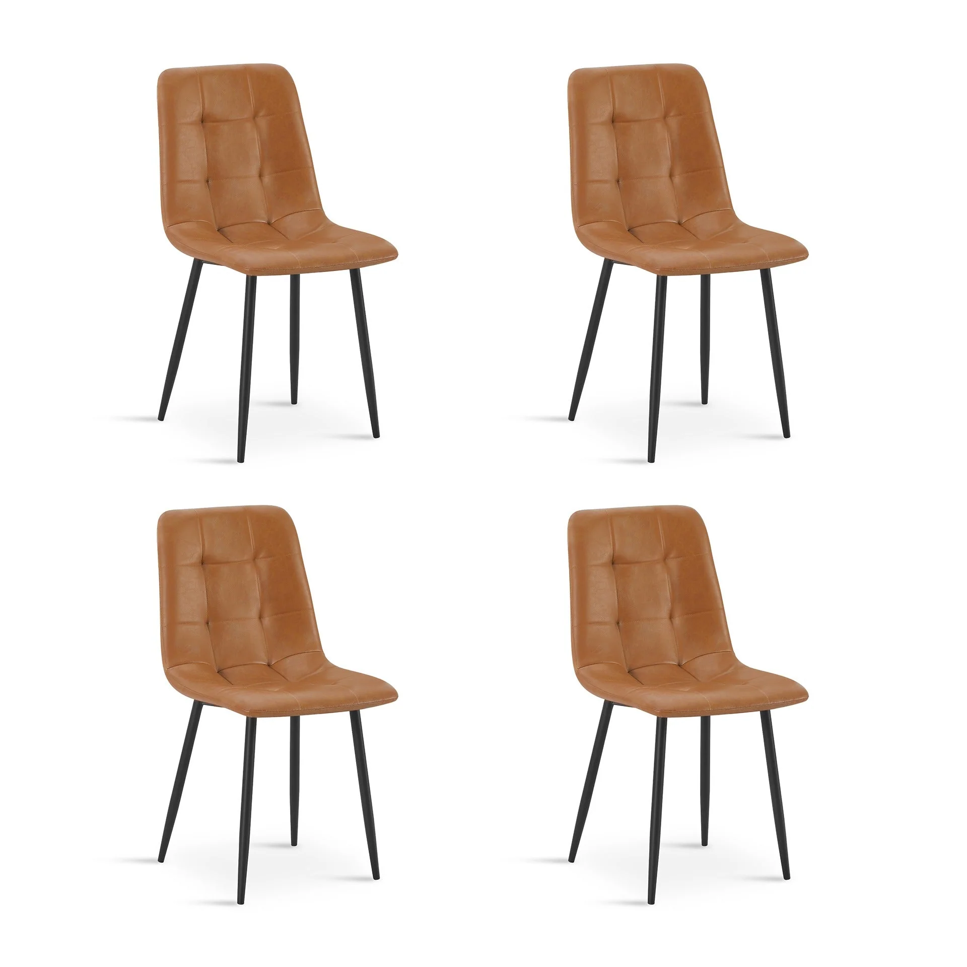 David PU Leather Dining Chair - Set of 4 - Orange - Image 6