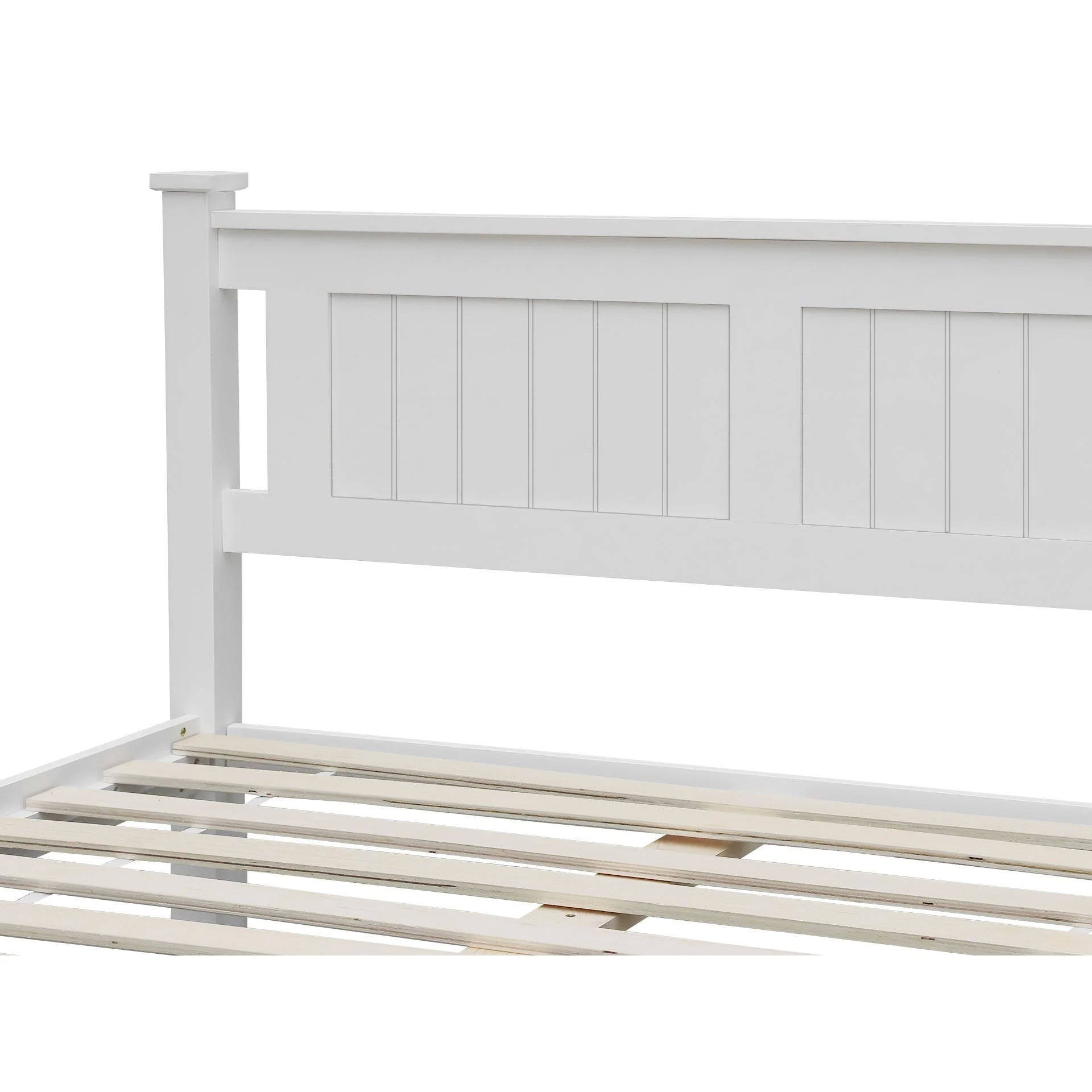 Davraz Double Wooden Bed Frame - White - Image 8