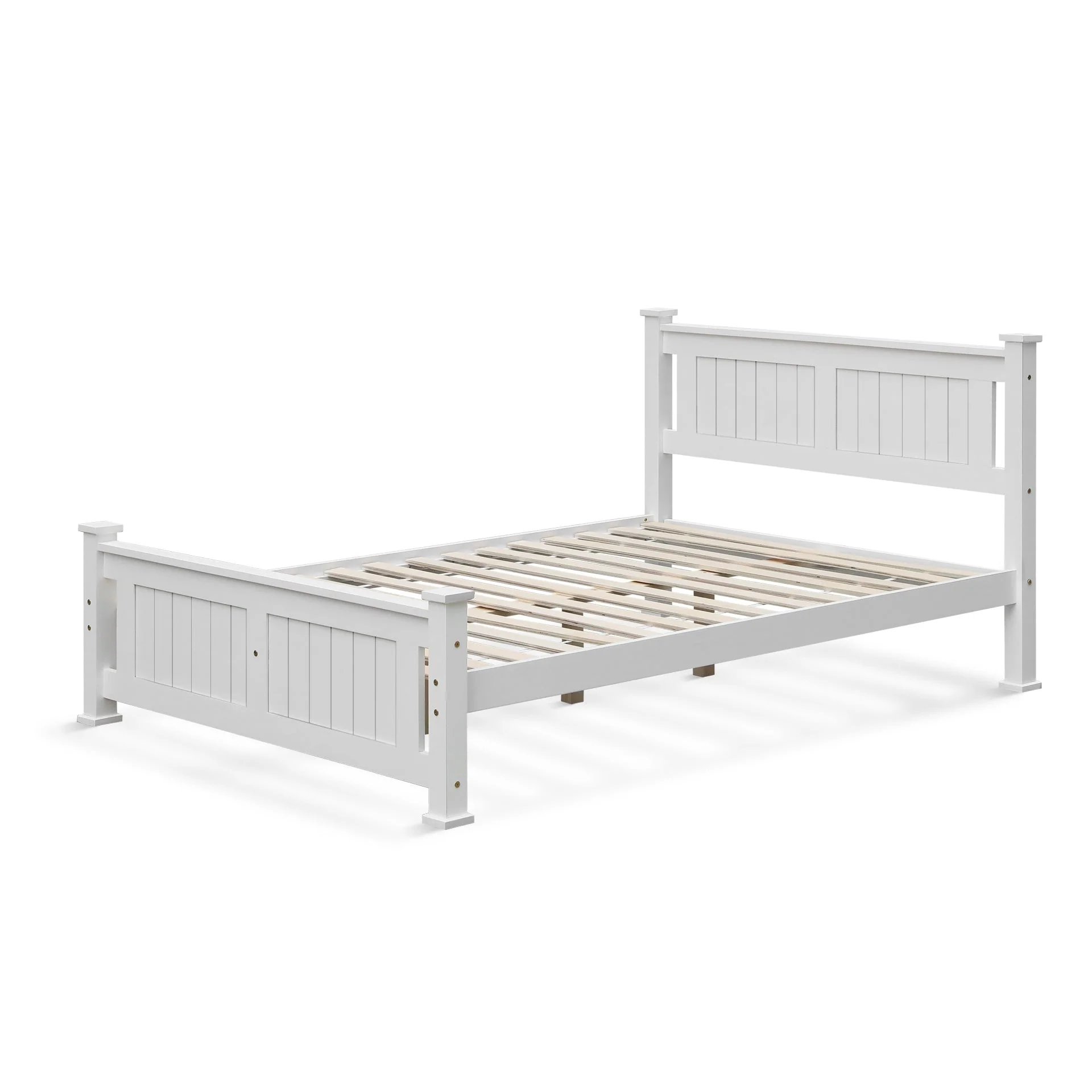 Davraz King Single Wooden Bed Frame - White - Image 6