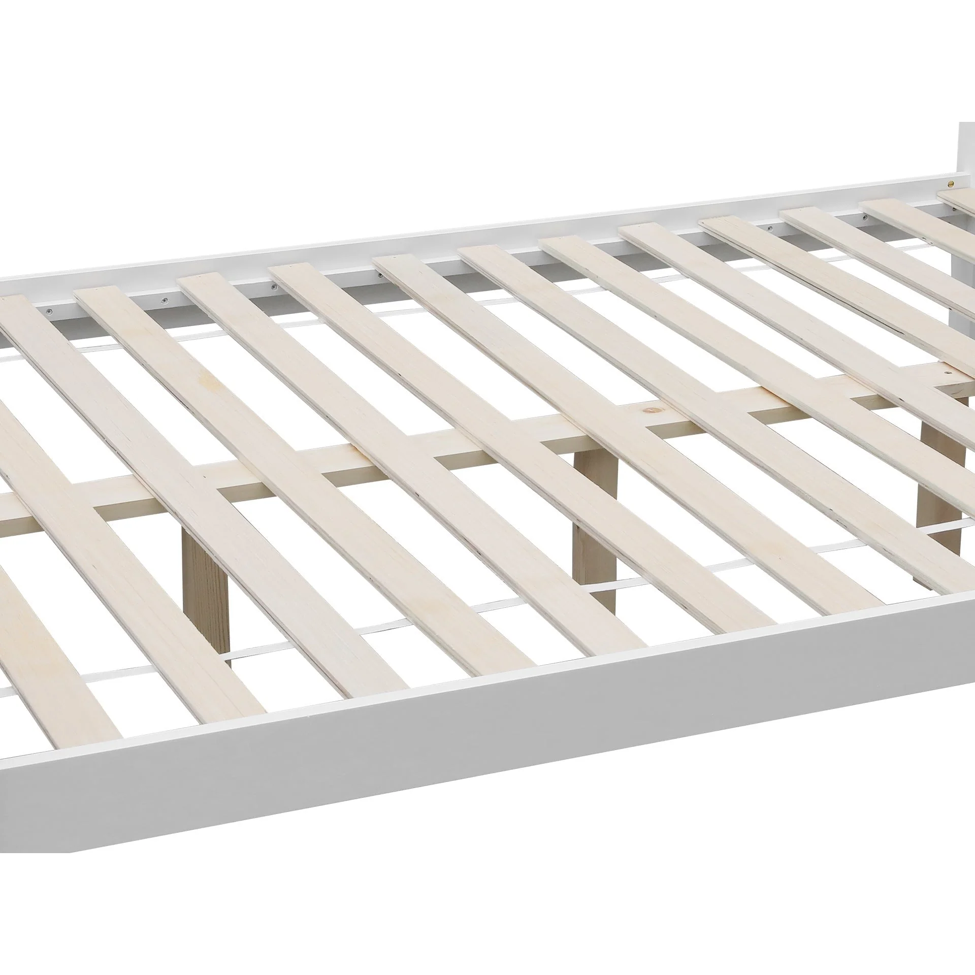 Davraz King Single Wooden Bed Frame - White - Image 7