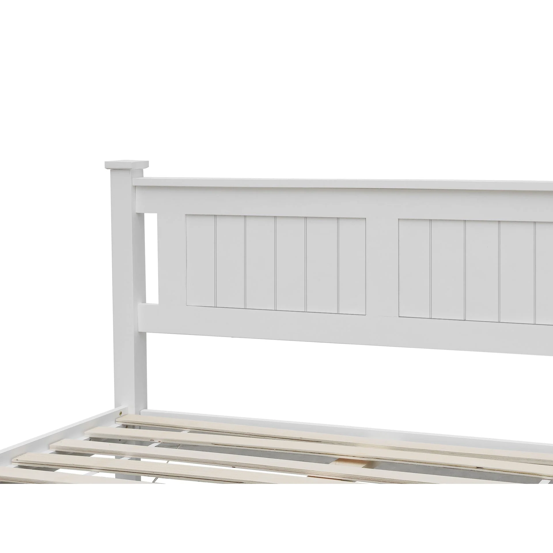 Davraz King Single Wooden Bed Frame - White - Image 8