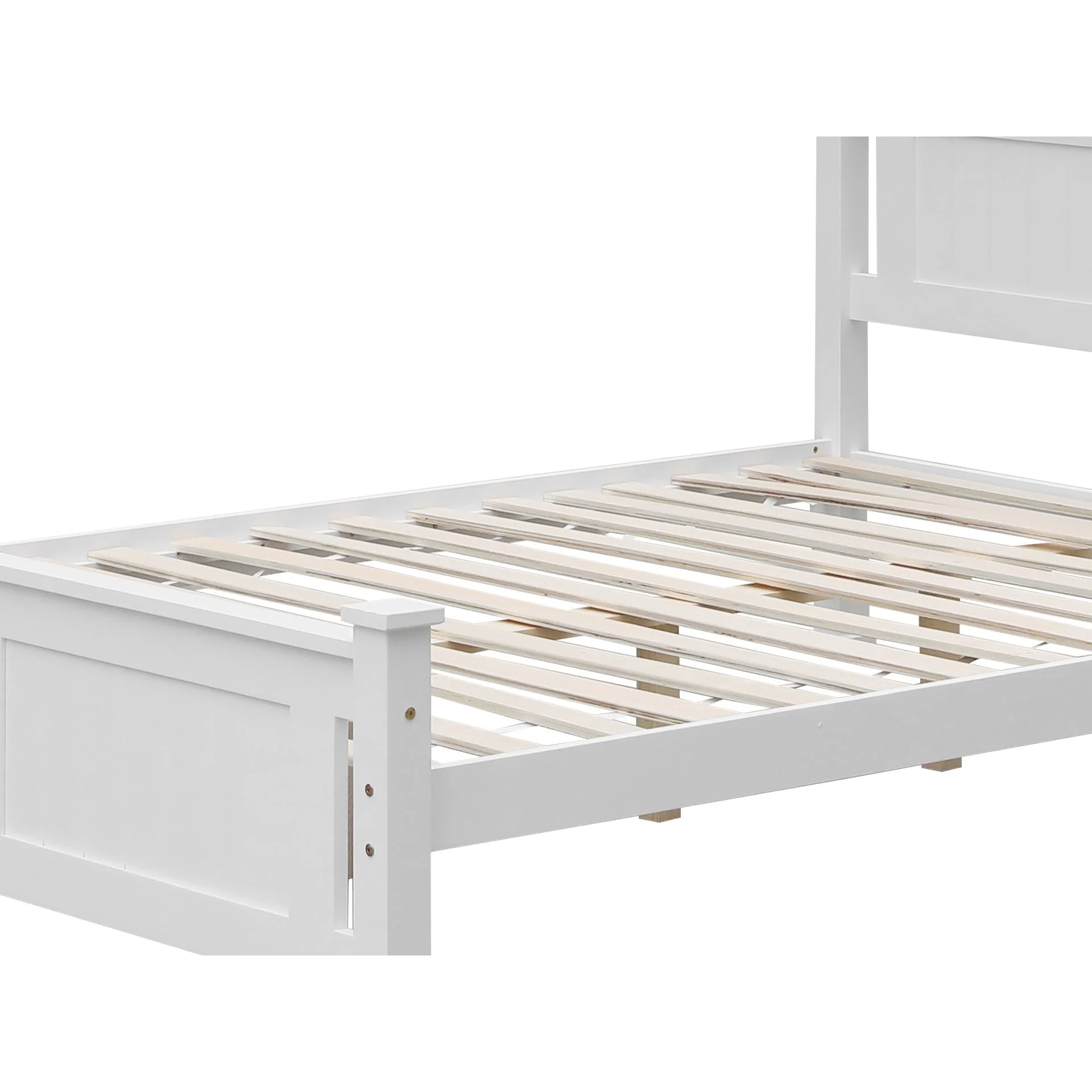 Davraz Queen Wooden Bed Frame - White - Image 10