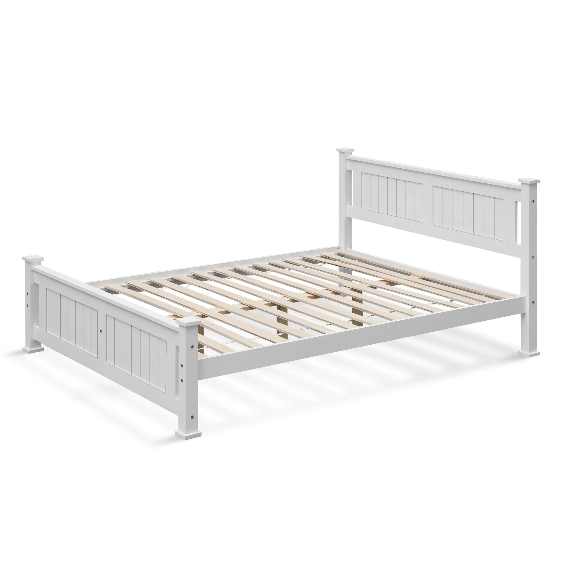 Davraz Queen Wooden Bed Frame - White - Image 6