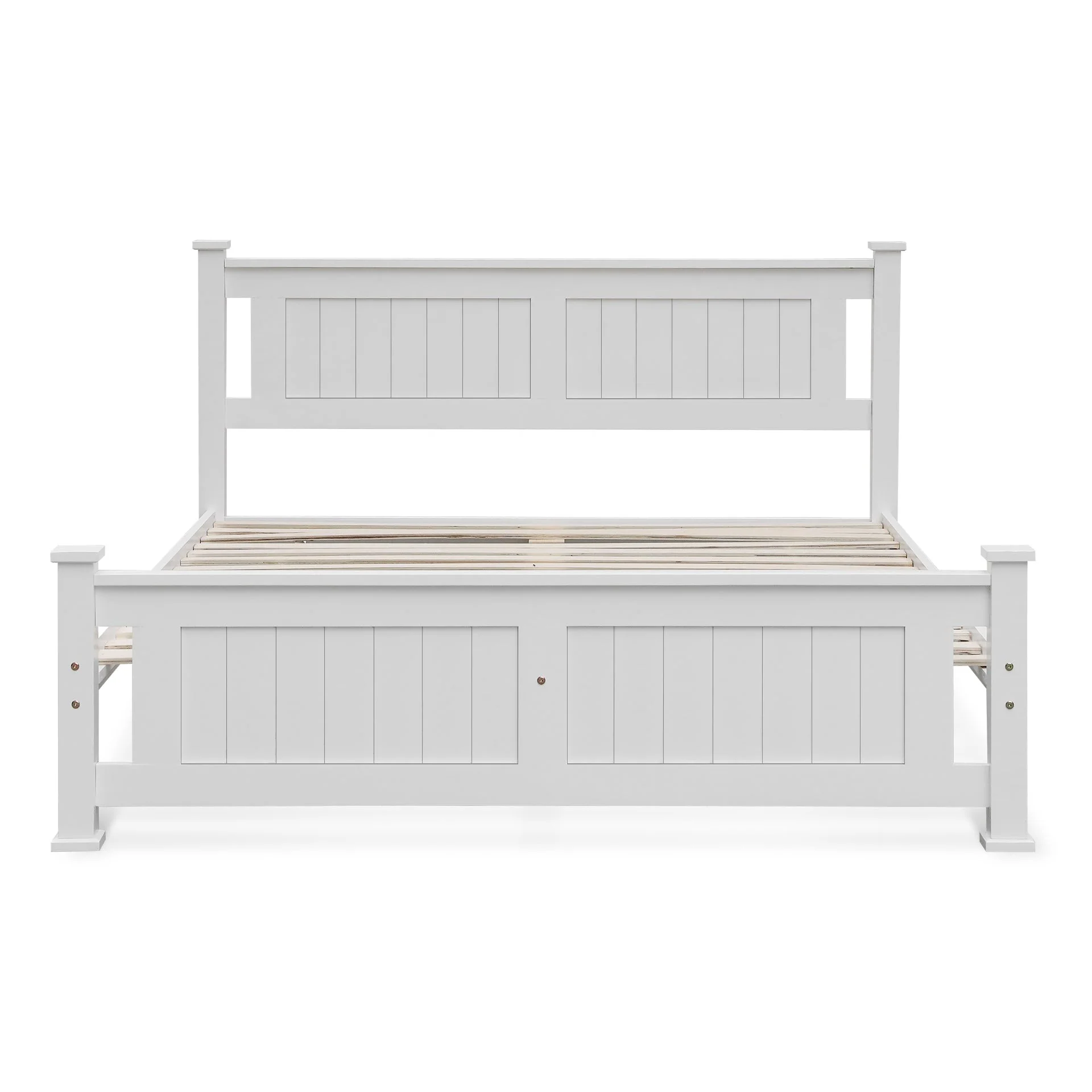 Davraz Queen Wooden Bed Frame - White - Image 8