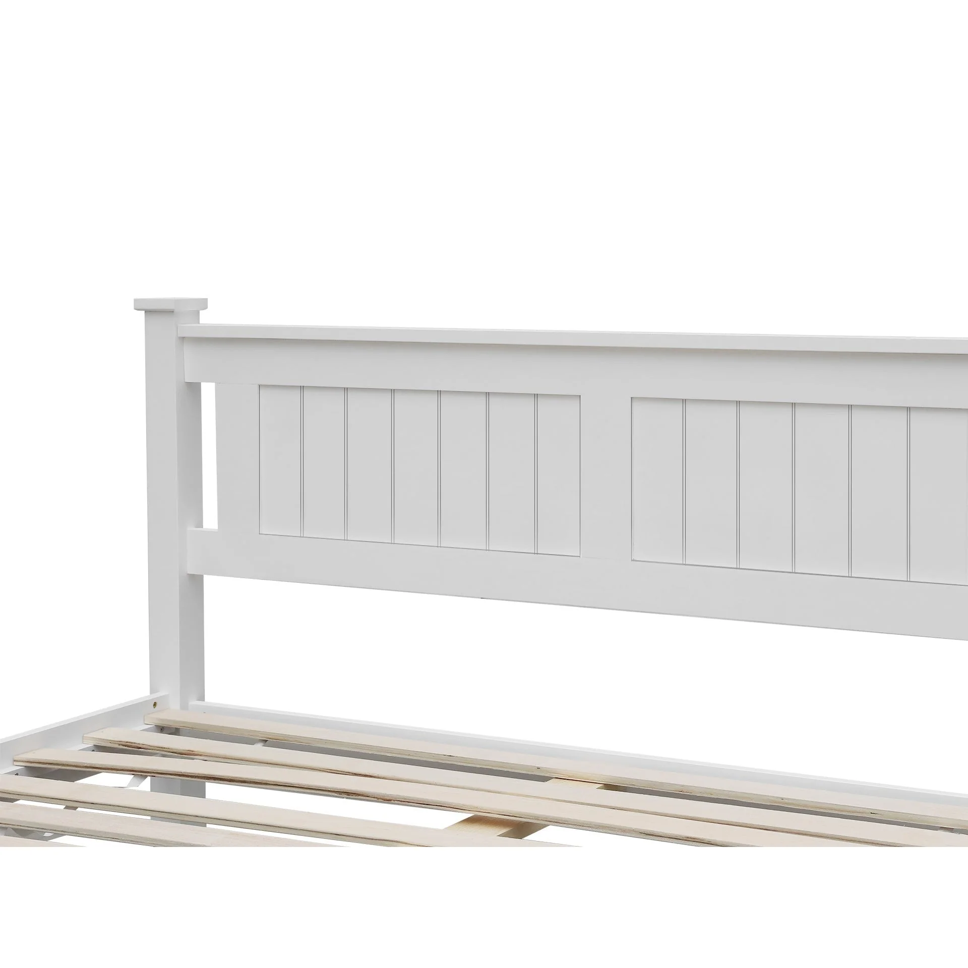 Davraz Queen Wooden Bed Frame - White - Image 9