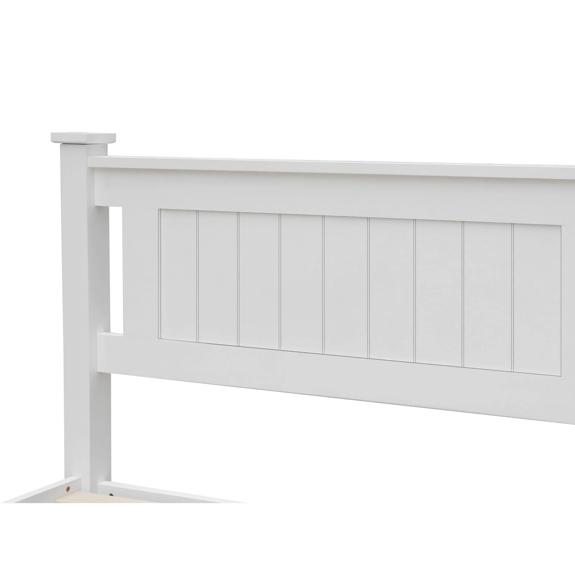 Davraz Single Wooden Bed Frame - White - Image 9