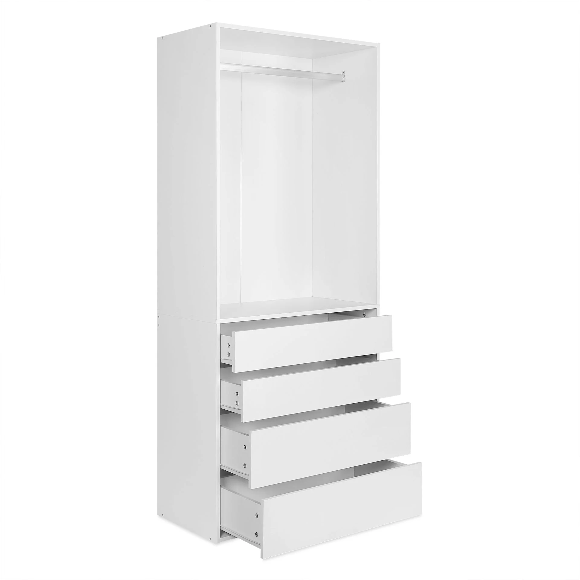 Delta 4 Drawer Wide Wardrobe - White - Image 9