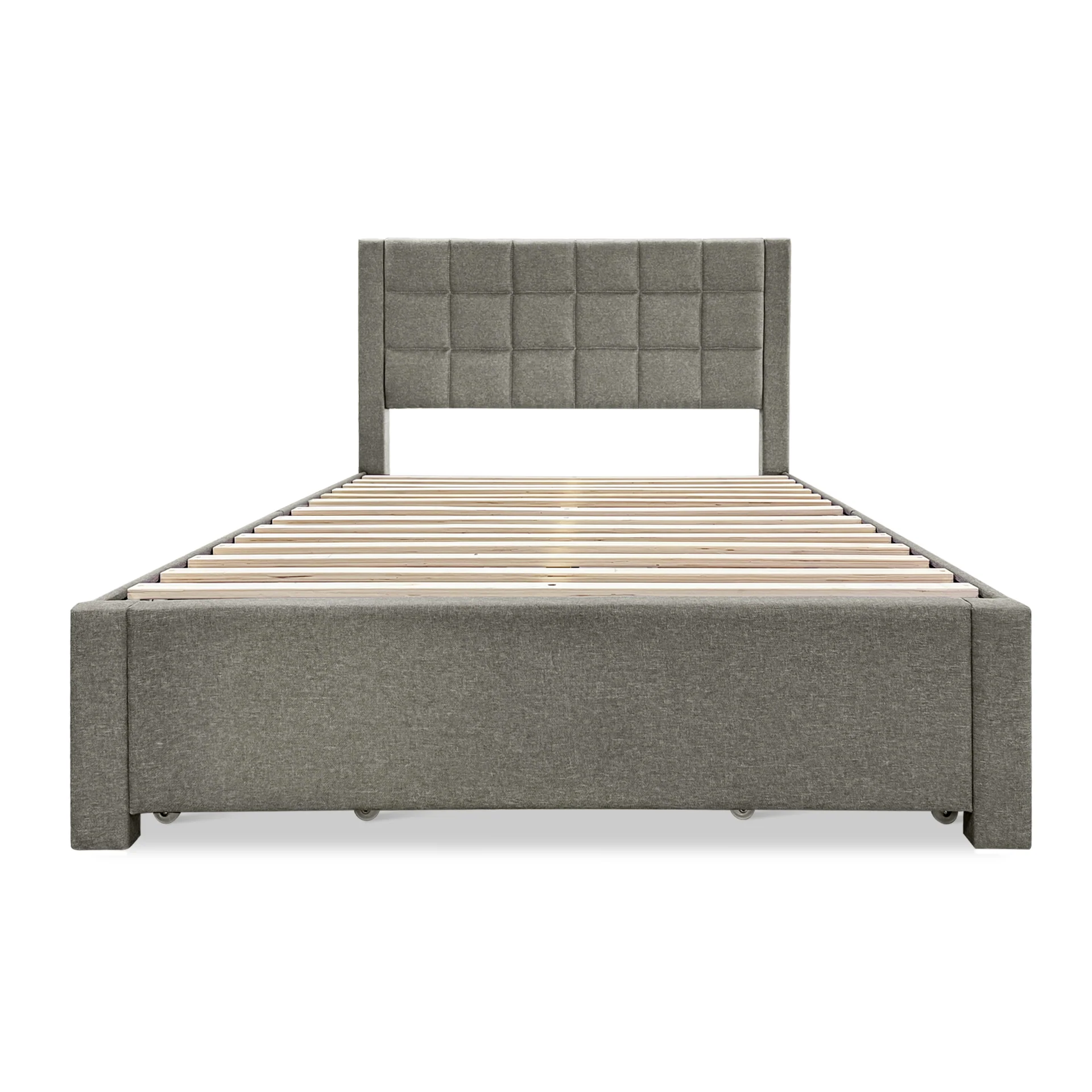 Denali Double Bed Frame with 4 Drawers - Light Grey - Image 10