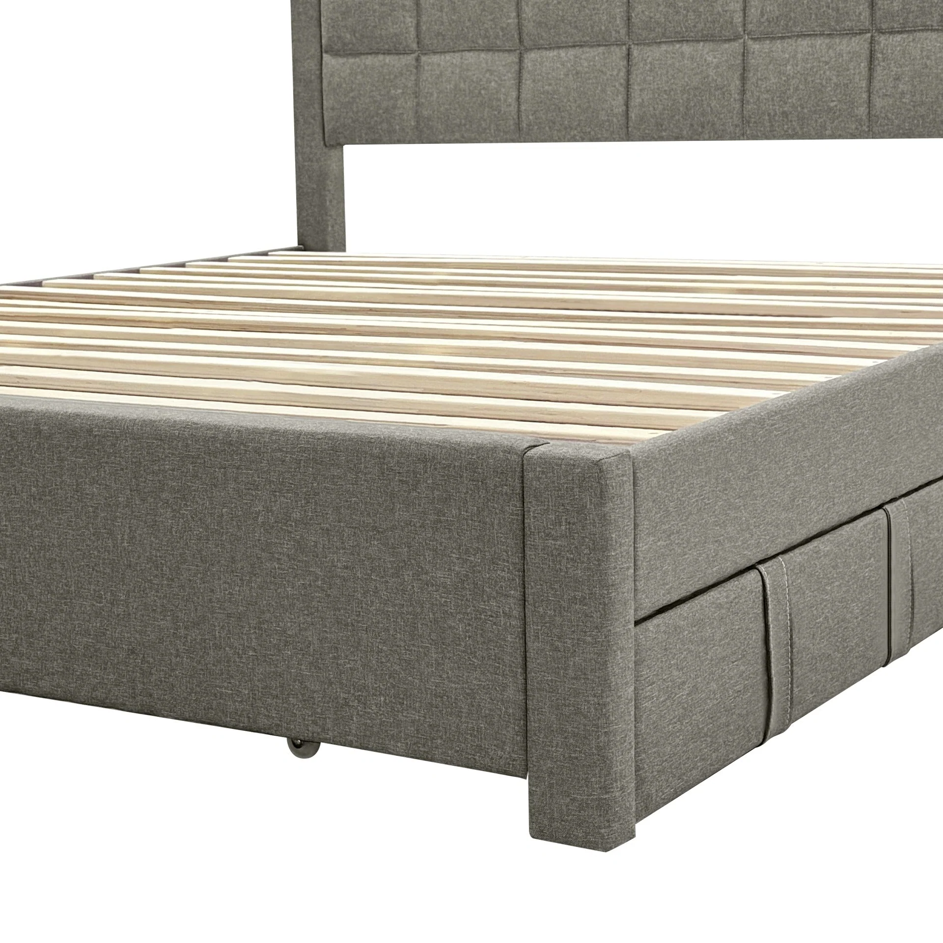 Denali Super King Bed Frame with 4 Drawers - Light Grey - Image 10