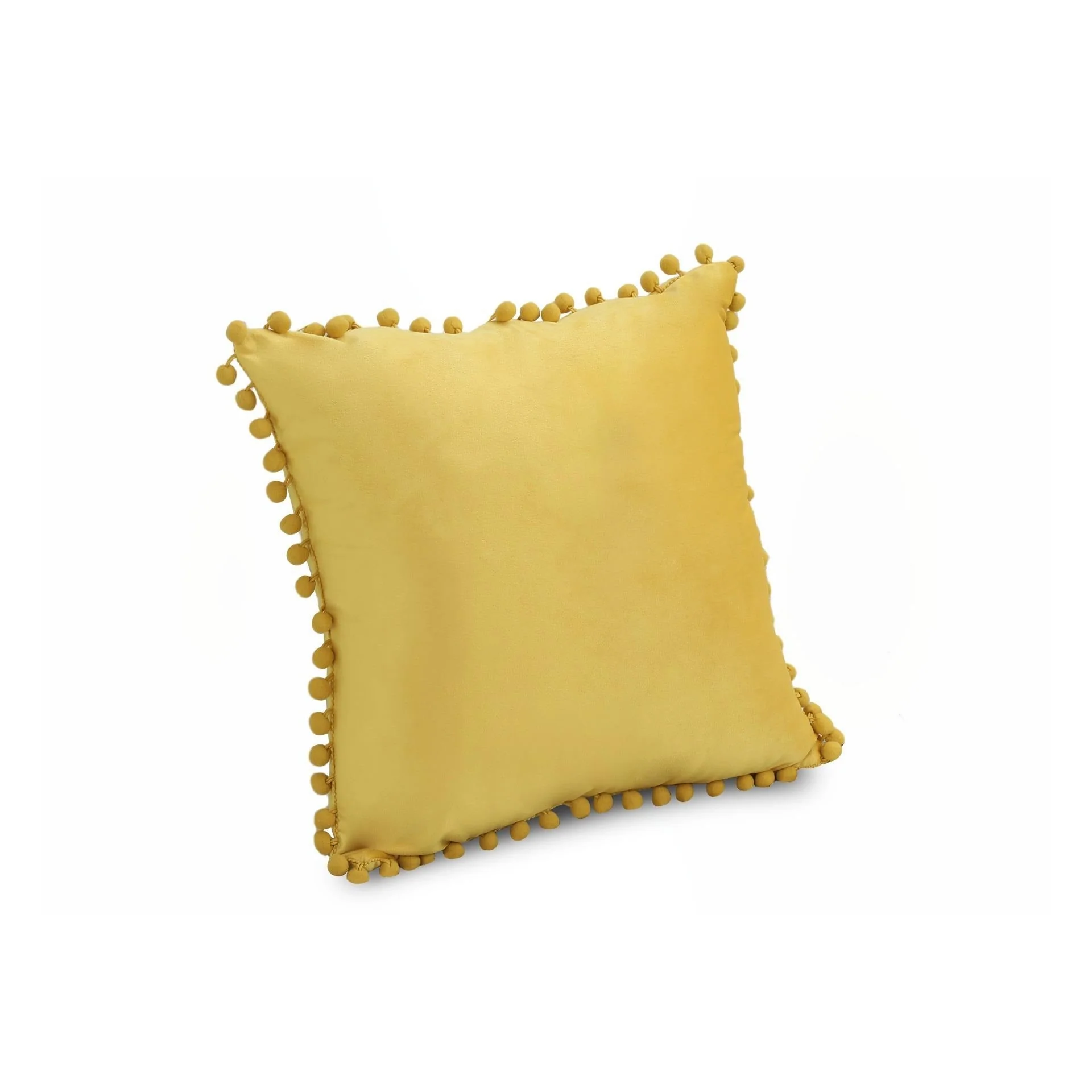 Designer Cushion Yellow Velvet 45x45cm - Image 2