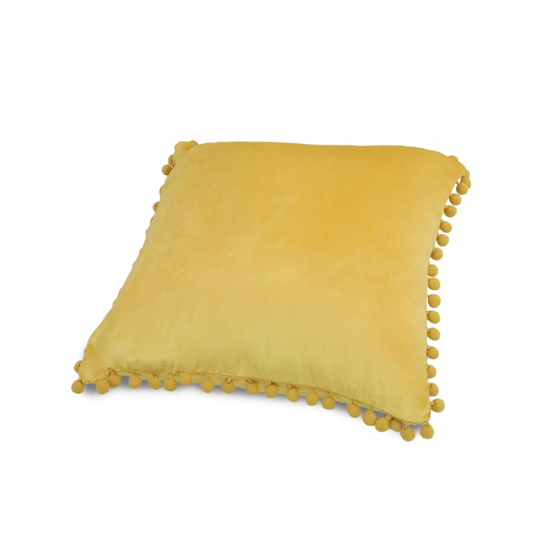 Designer Cushion Yellow Velvet 45x45cm - Image 4