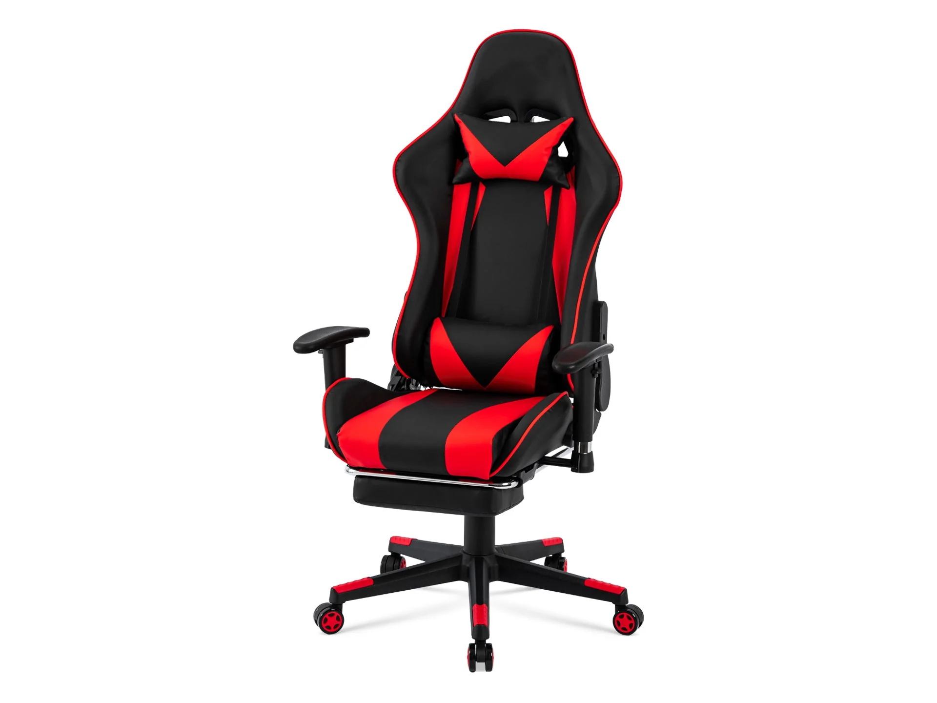Detroit Gaming Chair with Footrest - Black + Red - Image 3