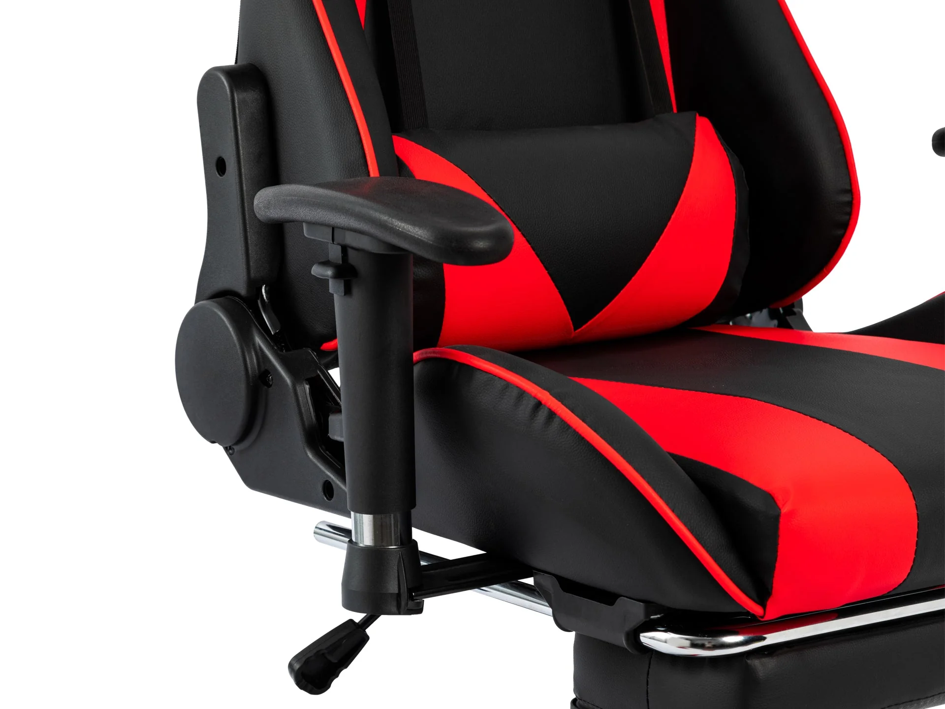 Detroit Gaming Chair with Footrest - Black + Red - Image 7