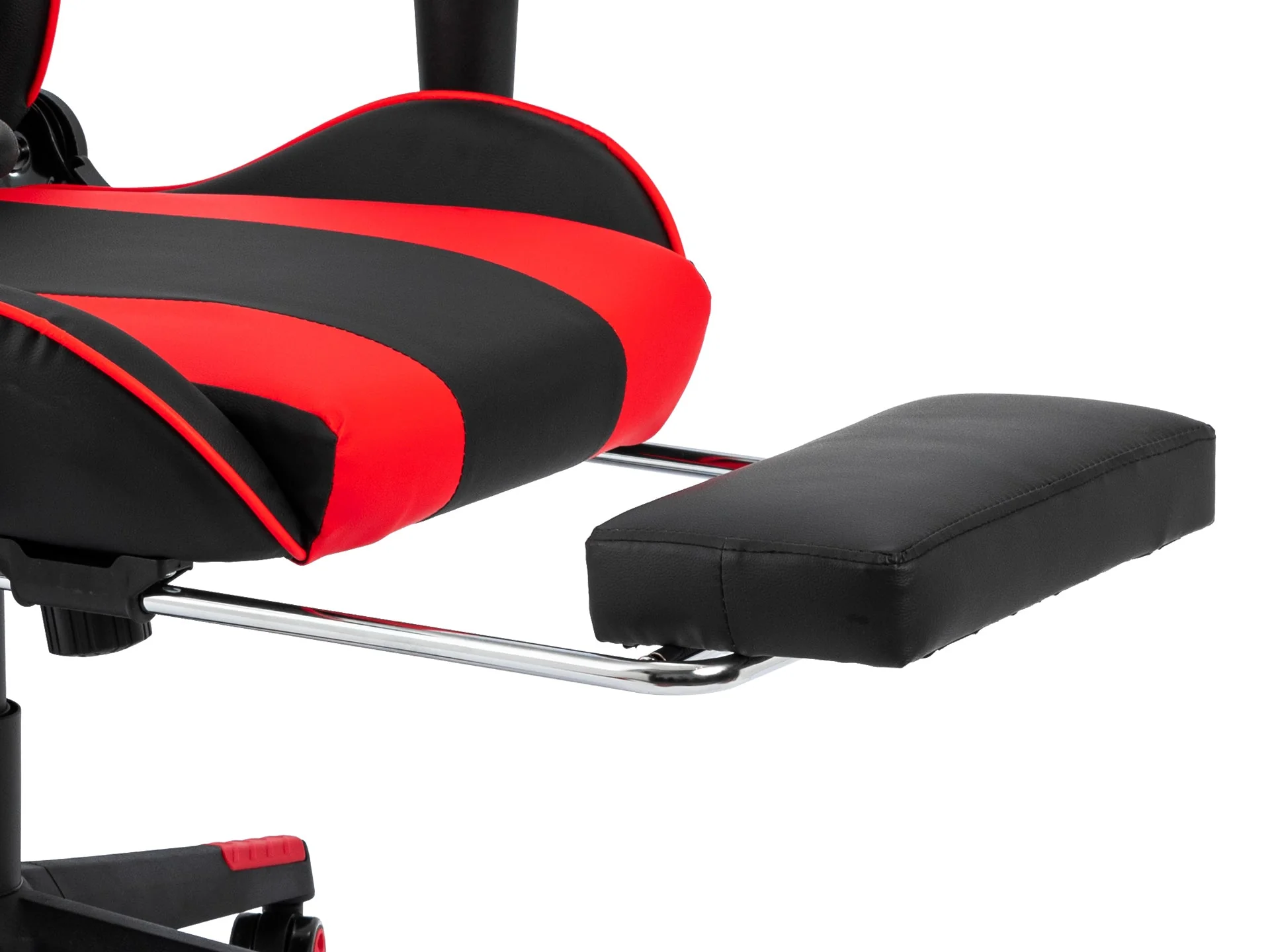 Detroit Gaming Chair with Footrest - Black + Red - Image 9