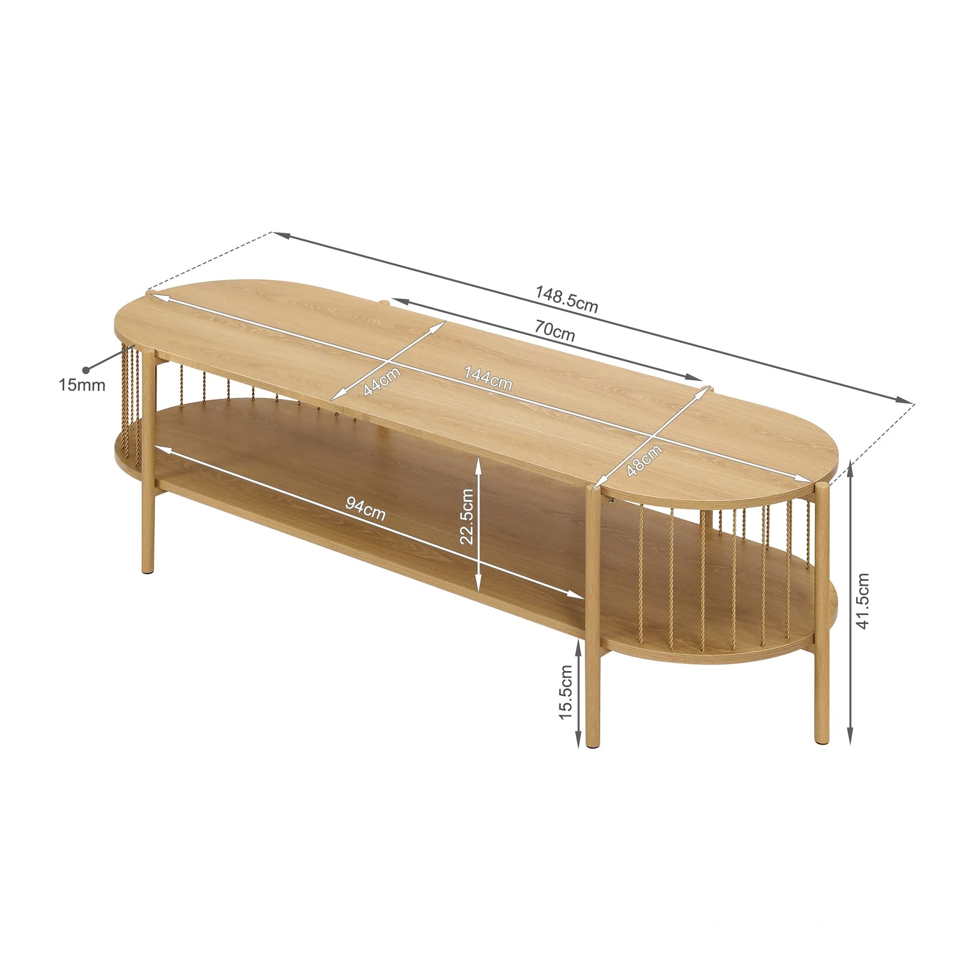 Deven 1.5m Entertainment Unit - Natural - Image 15