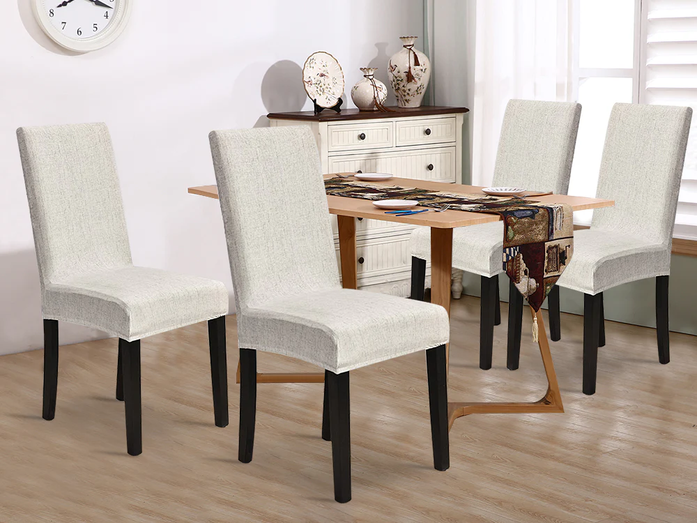 Dining Chair Cover - Set of 4 - Light Grey - Image 2