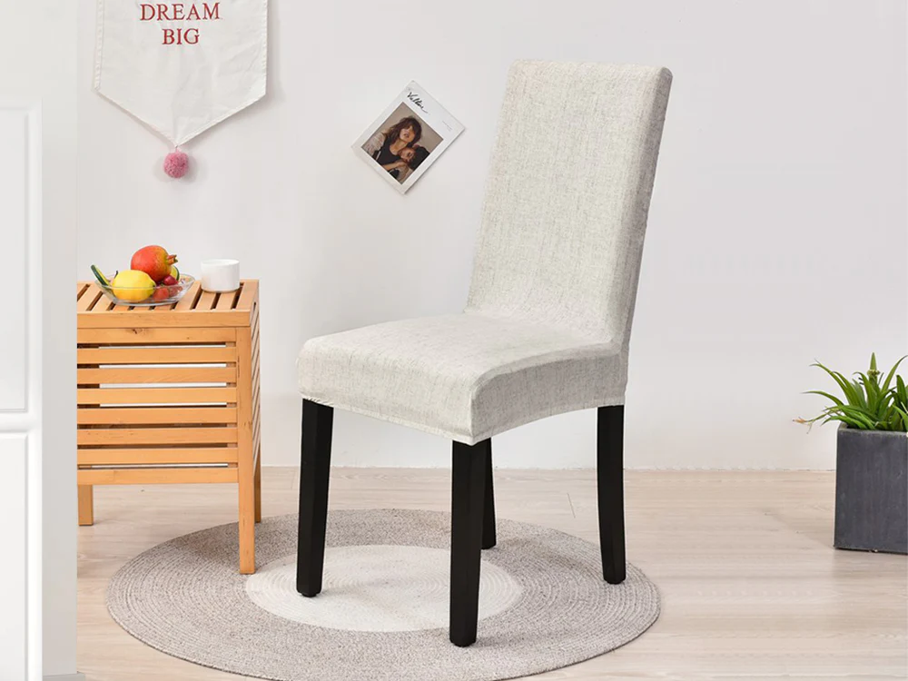 Dining Chair Cover - Set of 4 - Light Grey - Image 3