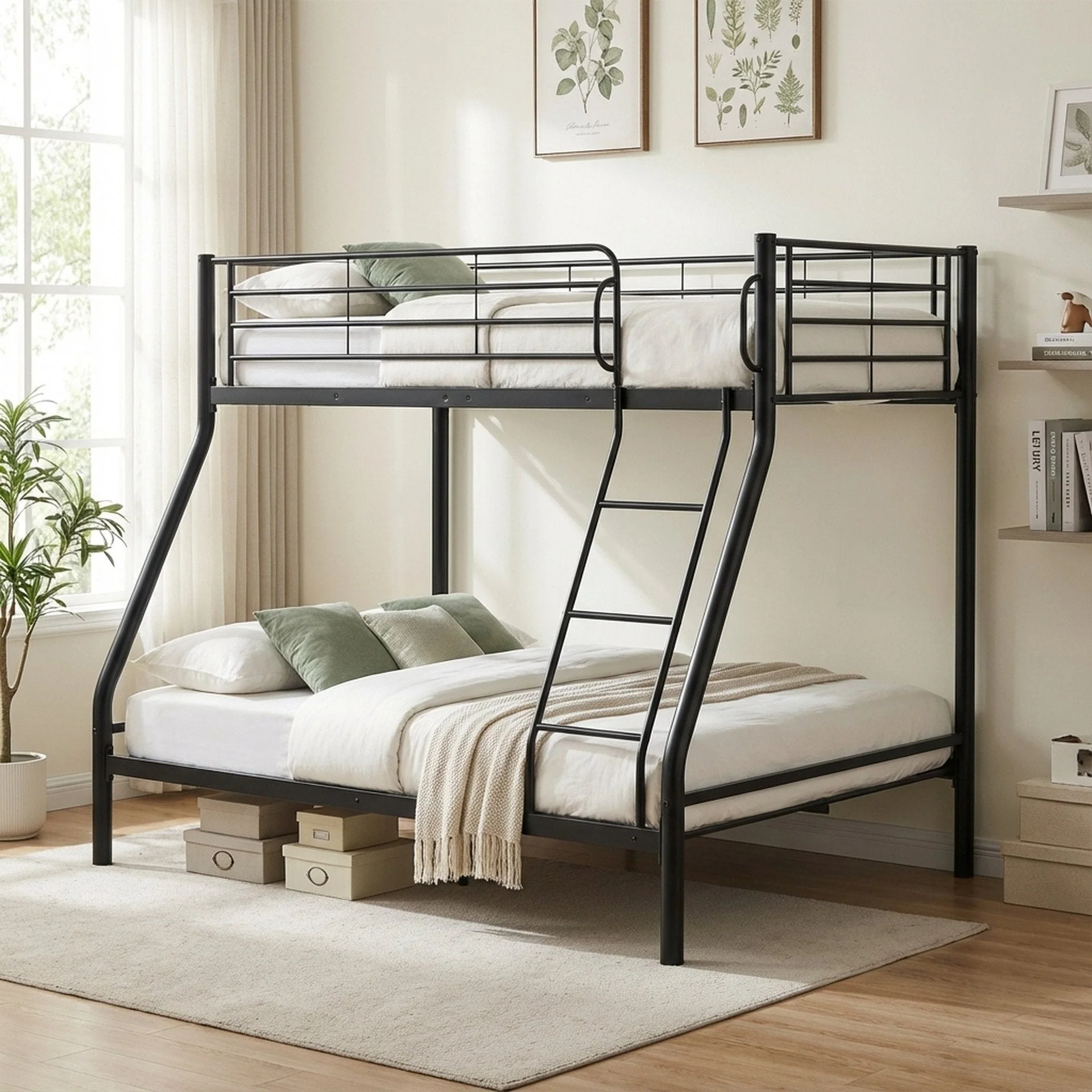 Dobson Metal Triple Bunk Bed - Black