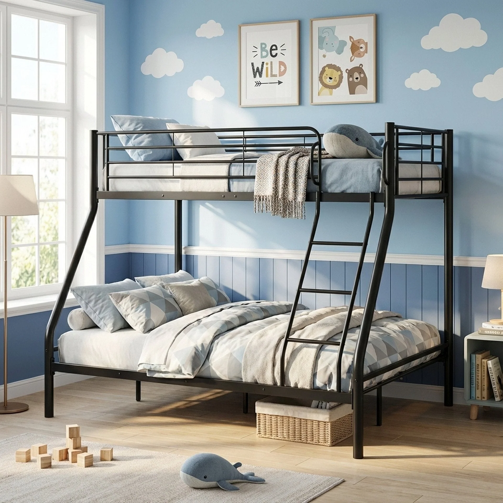 Dobson Metal Triple Bunk Bed - Black - Image 2