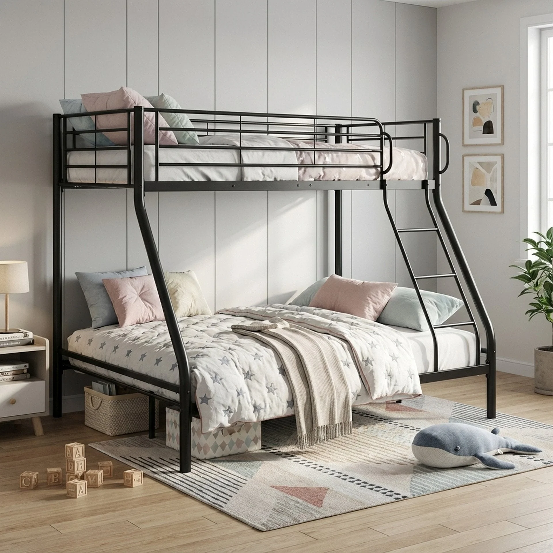 Dobson Metal Triple Bunk Bed - Black - Image 3