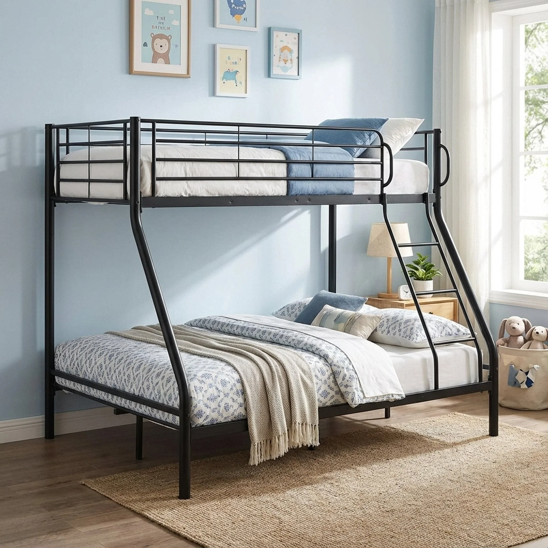Dobson Metal Triple Bunk Bed - Black - Image 4