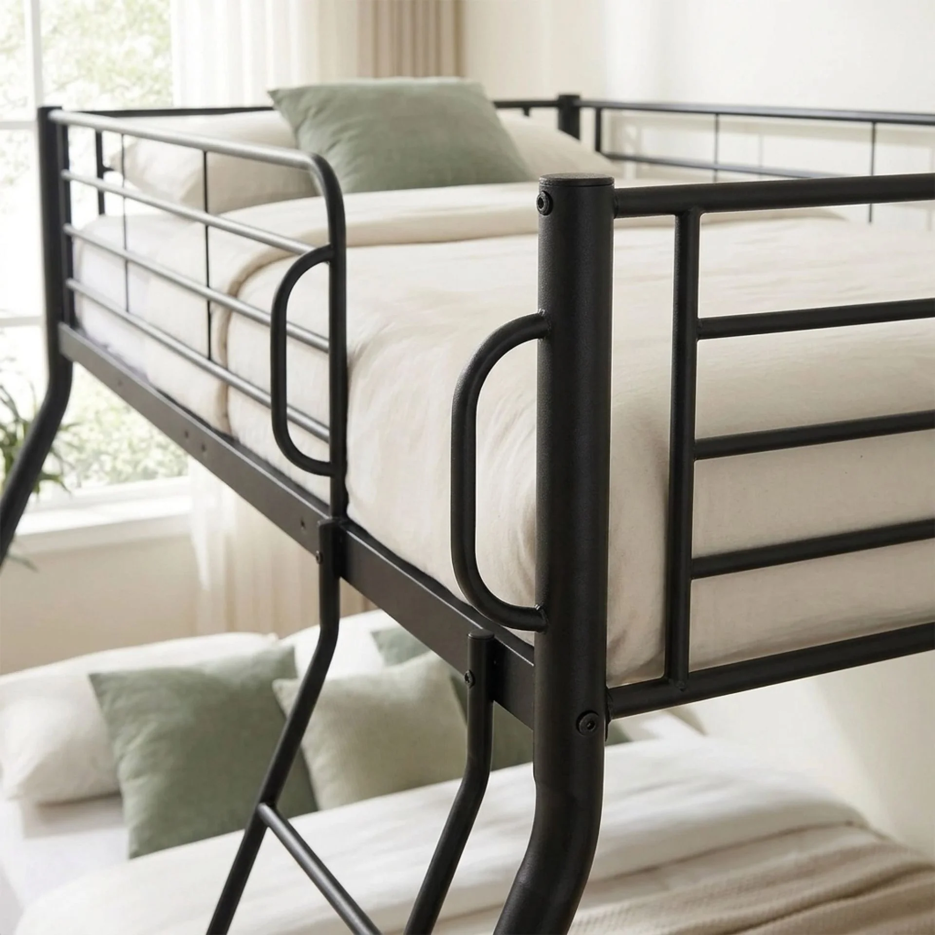 Dobson Metal Triple Bunk Bed - Black - Image 6