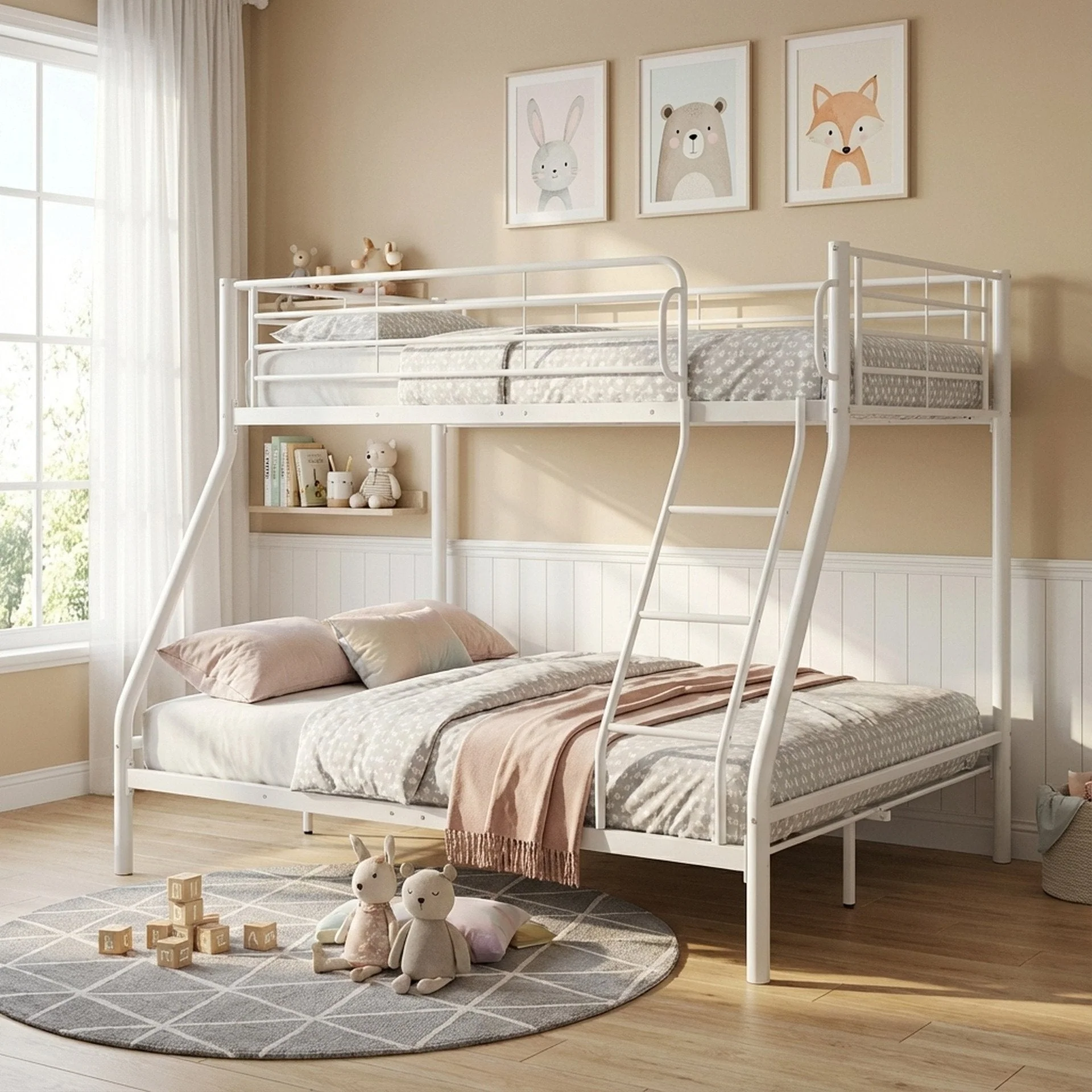 Dobson Metal Triple Bunk Bed - White