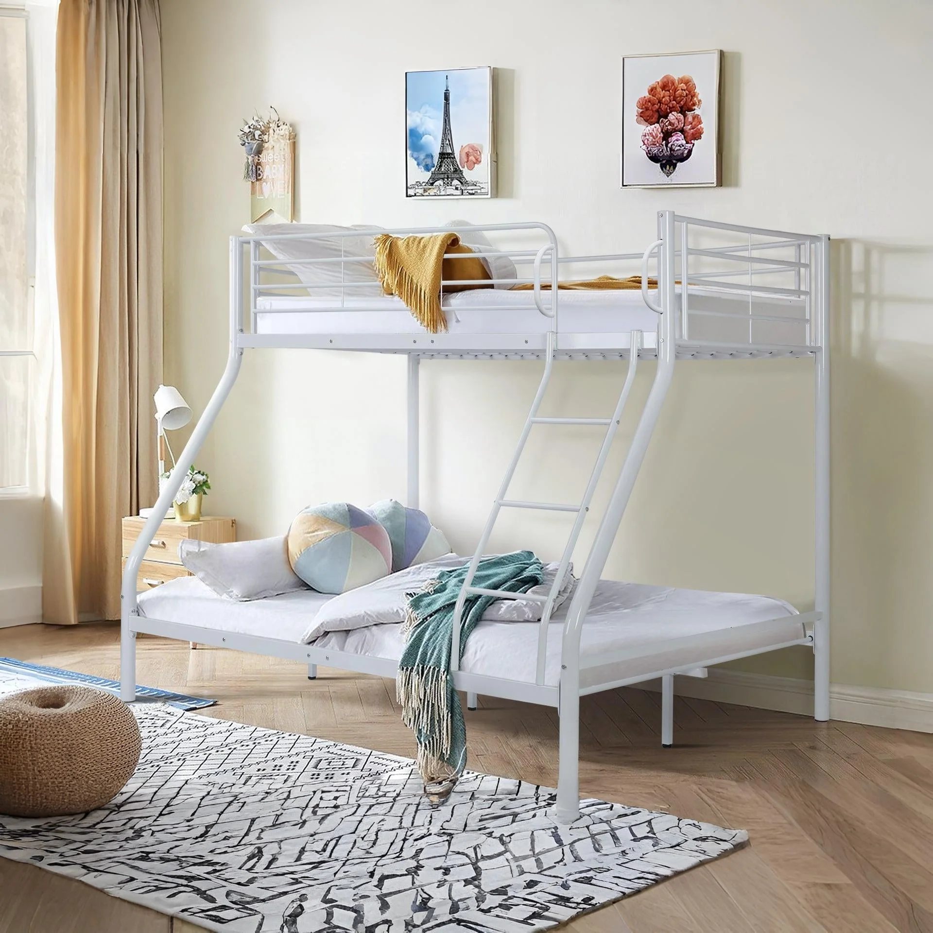 Dobson Metal Triple Bunk Bed - White - Image 5