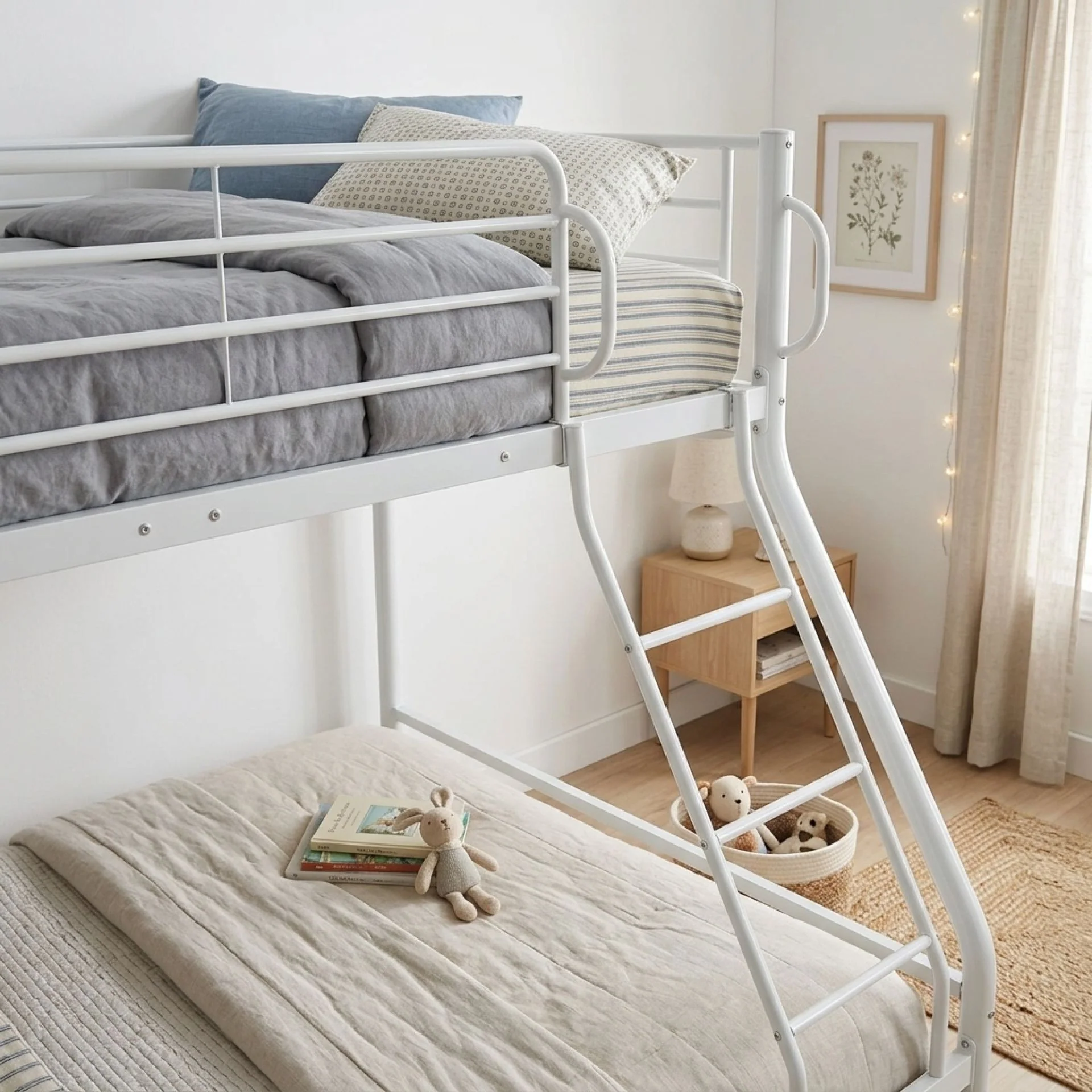 Dobson Metal Triple Bunk Bed - White - Image 6