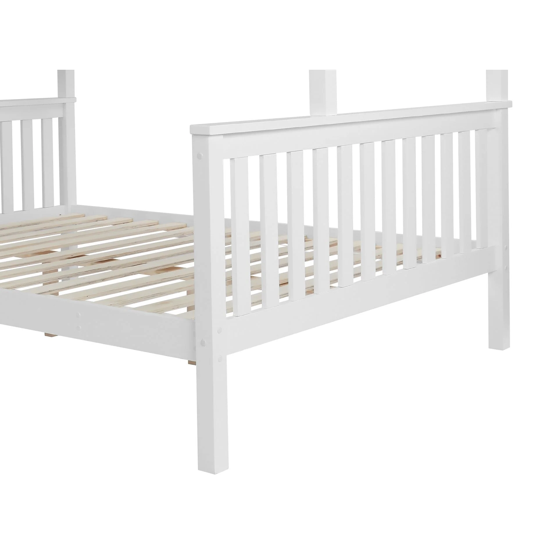 Dome Wooden Triple Bunk Bed - White - Image 8