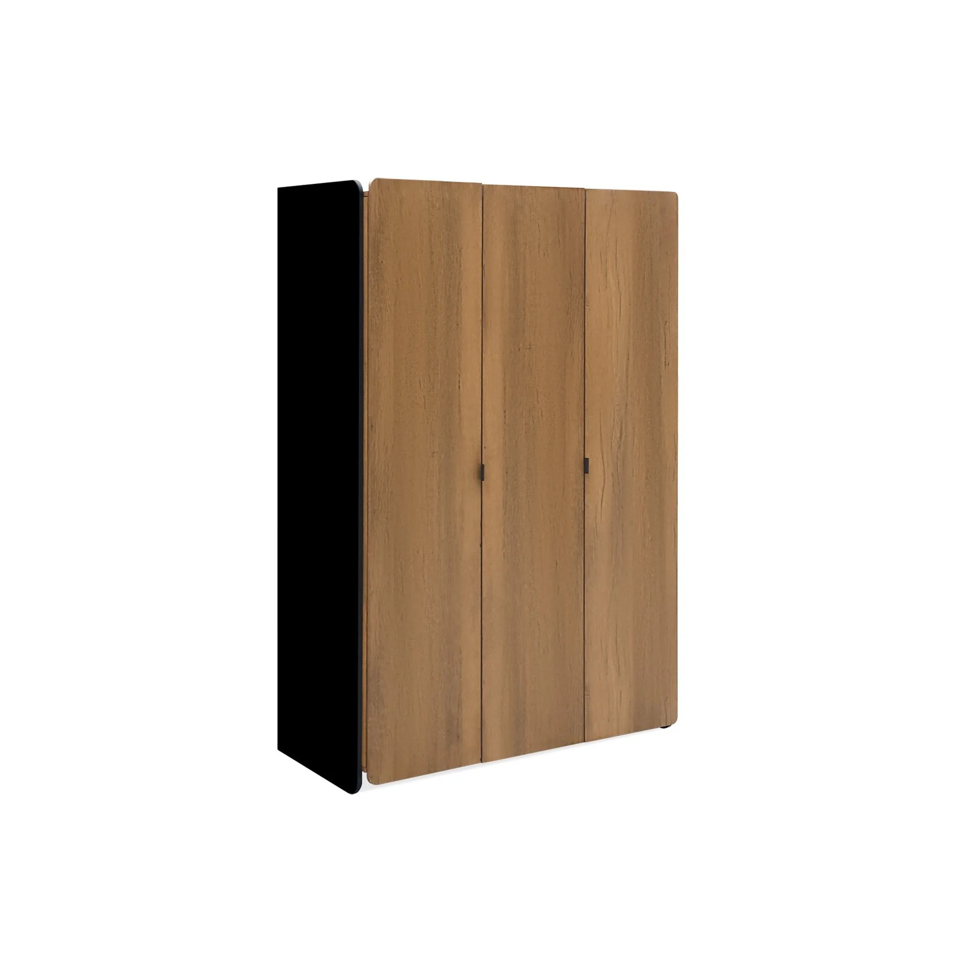 Dorian 3 Door Wardrobe - Walnut + Black - Image 7