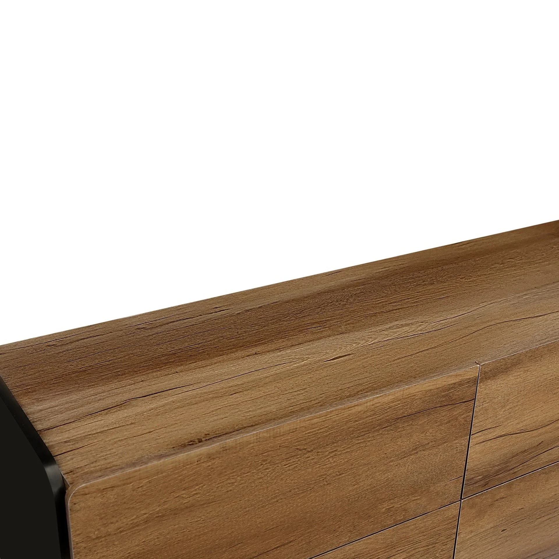 Dorian 6 Drawers Lowboy - Walnut + Black - Image 10