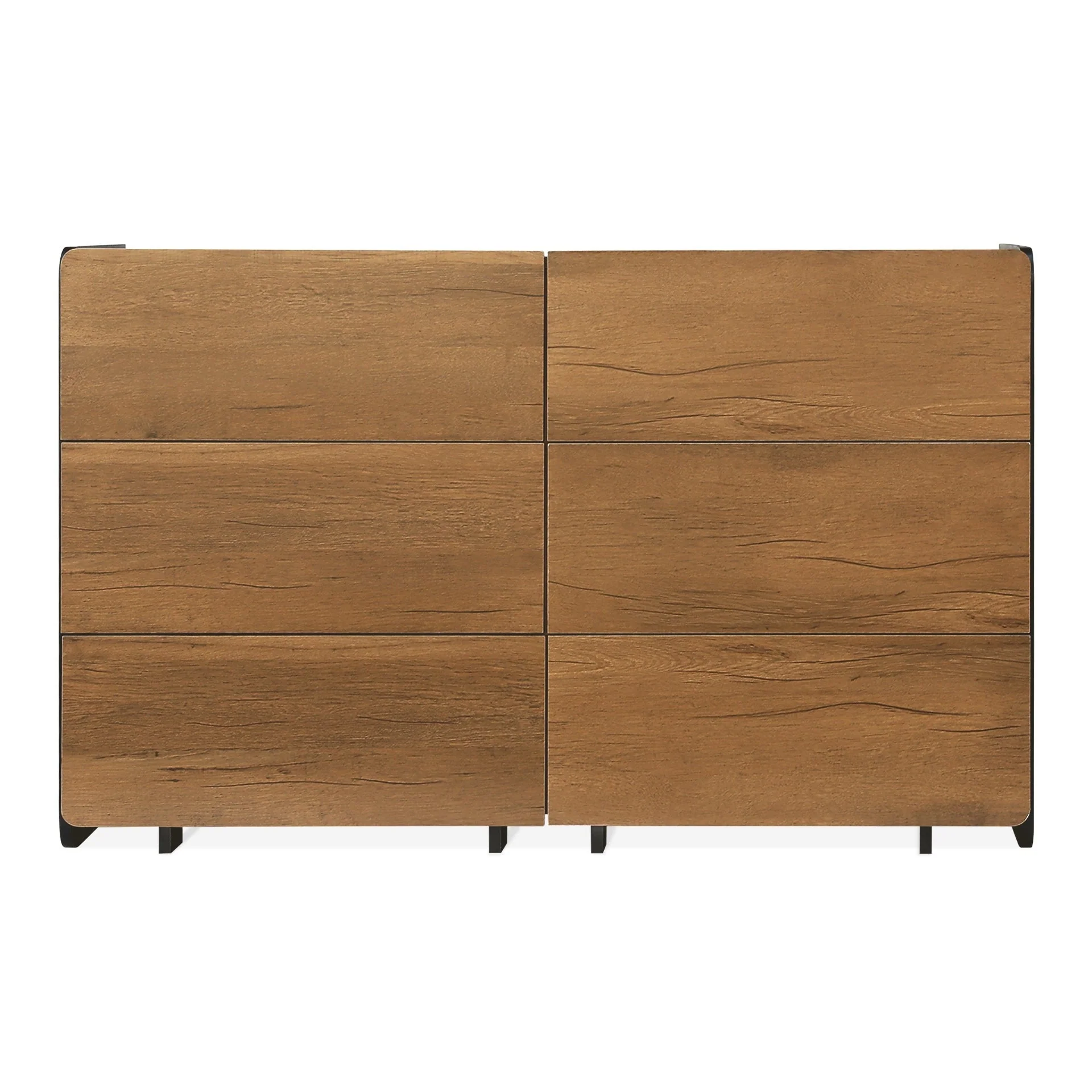 Dorian 6 Drawers Lowboy - Walnut + Black - Image 9