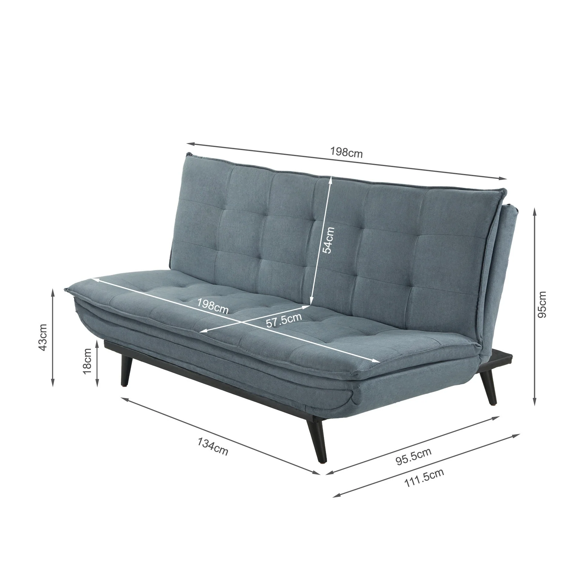 Dorking 3 Seater Sofa Bed - Anthracite Grey - Image 15