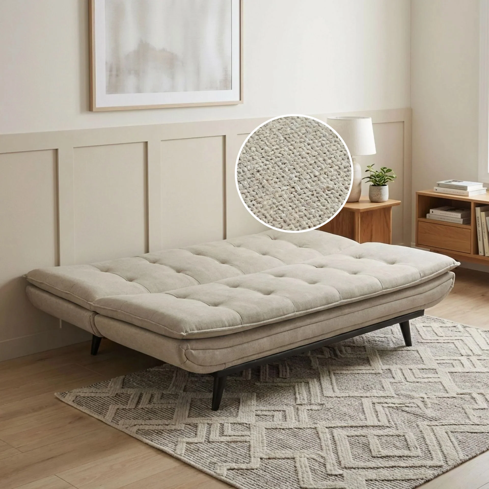 Dorking 3 Seater Sofa Bed - Taupe - Image 2