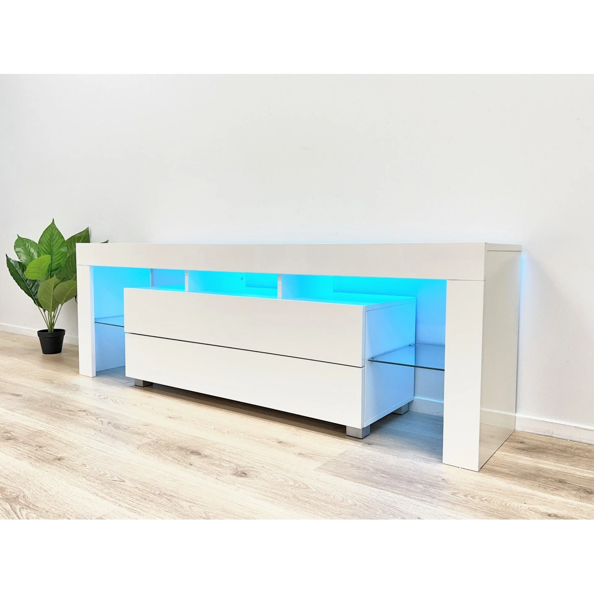 Dothan 1.6m LED Entertainment Unit - White - Image 11