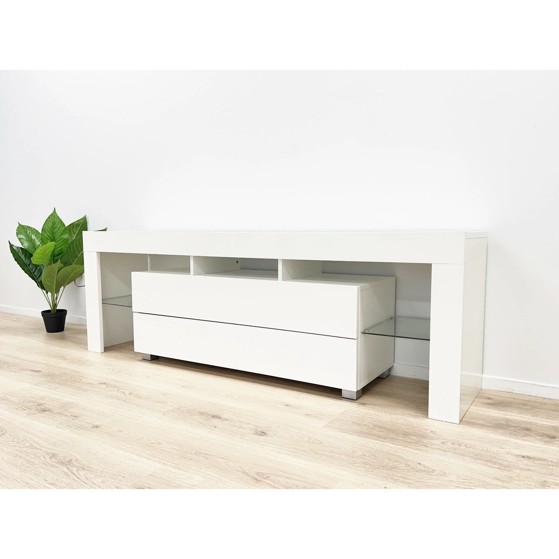 Dothan 1.6m LED Entertainment Unit - White - Image 12