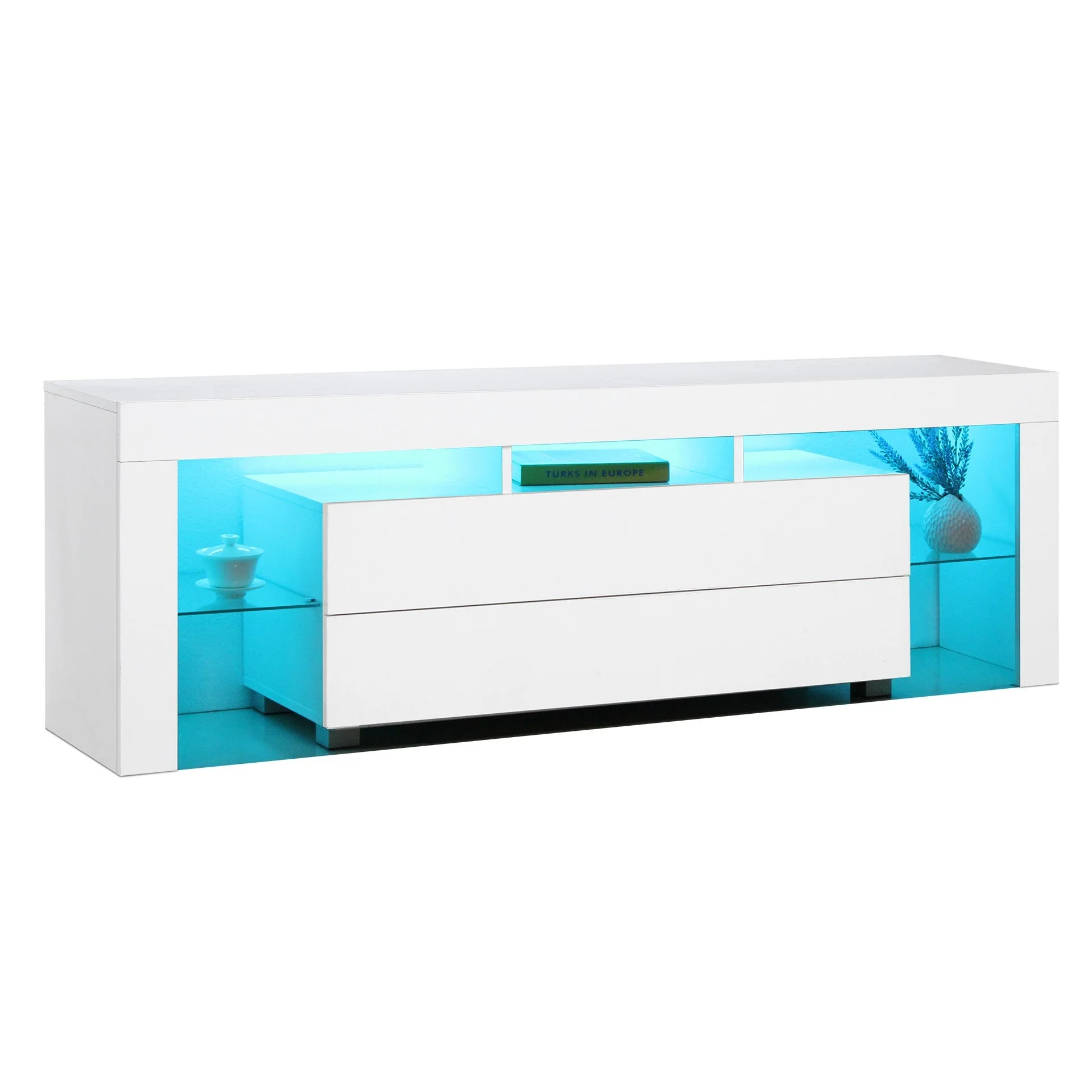 Dothan 1.6m LED Entertainment Unit - White - Image 14