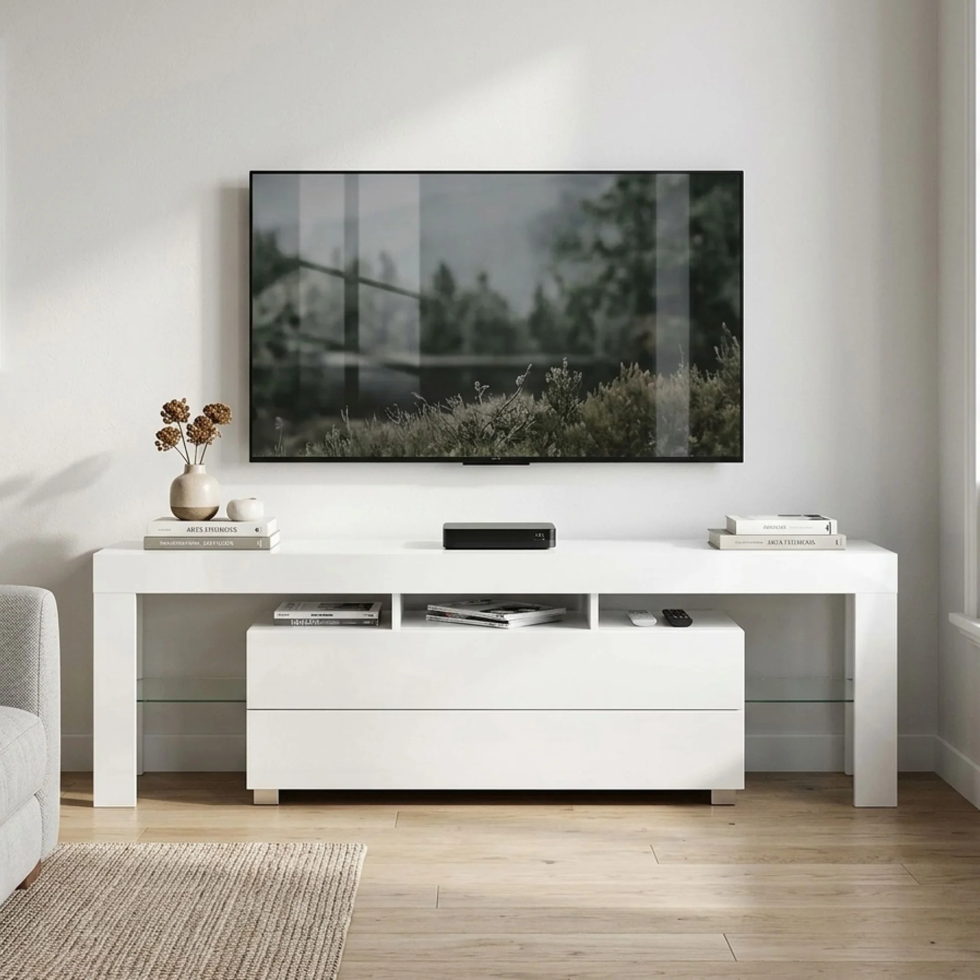 Dothan 1.6m LED Entertainment Unit - White - Image 3