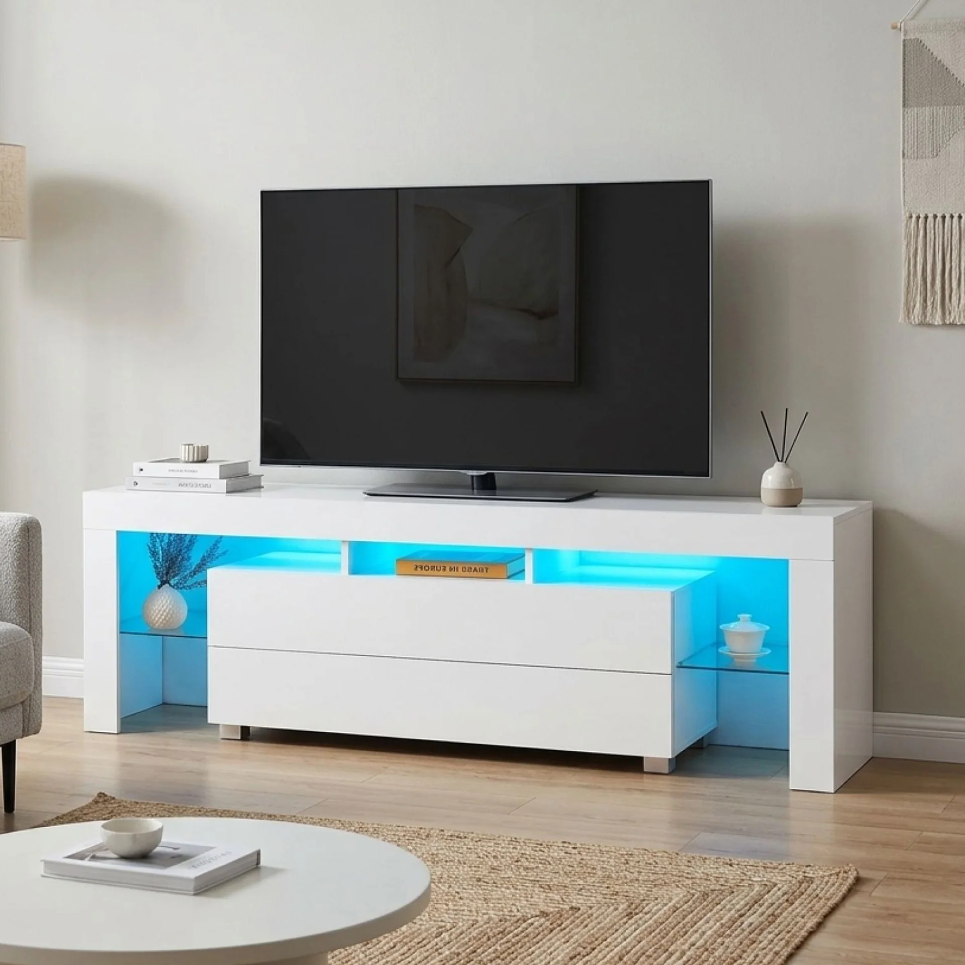 Dothan 1.6m LED Entertainment Unit - White - Image 5