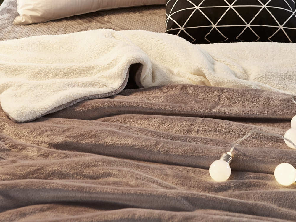 Double Layer Warm Fleece Blanket - SILVER - Image 3