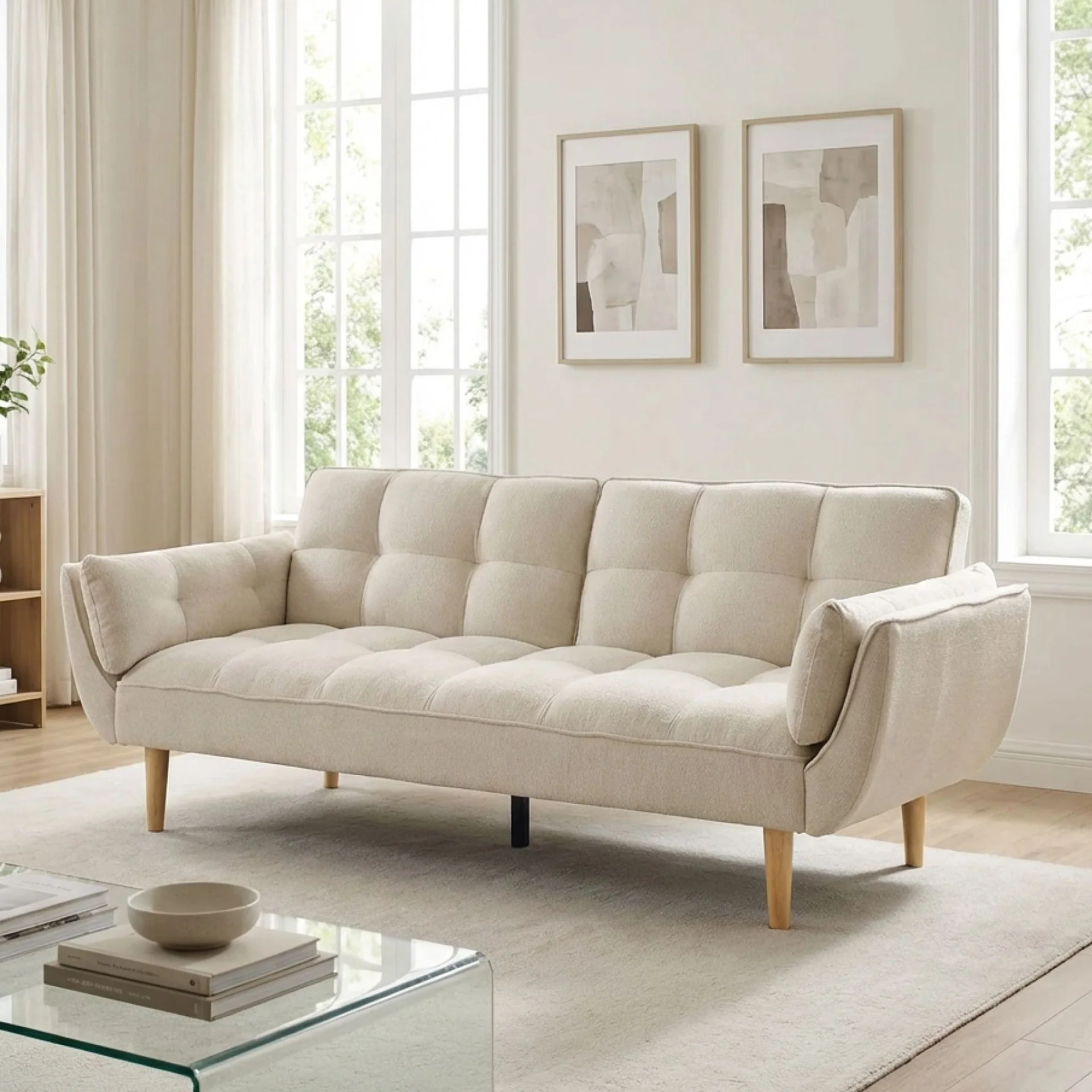 Dover 3 Seater Sofa Bed - Beige