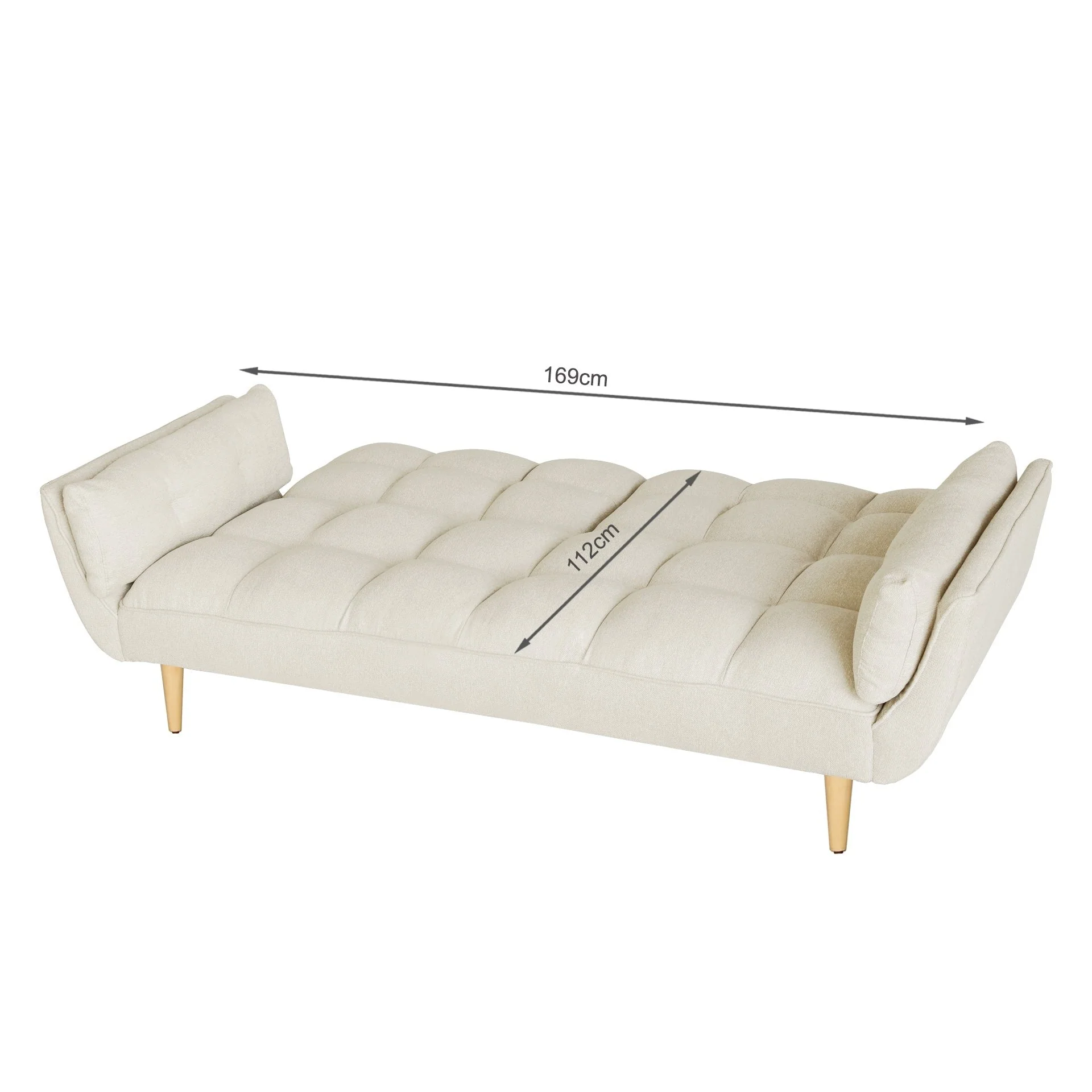 Dover 3 Seater Sofa Bed - Beige - Image 14