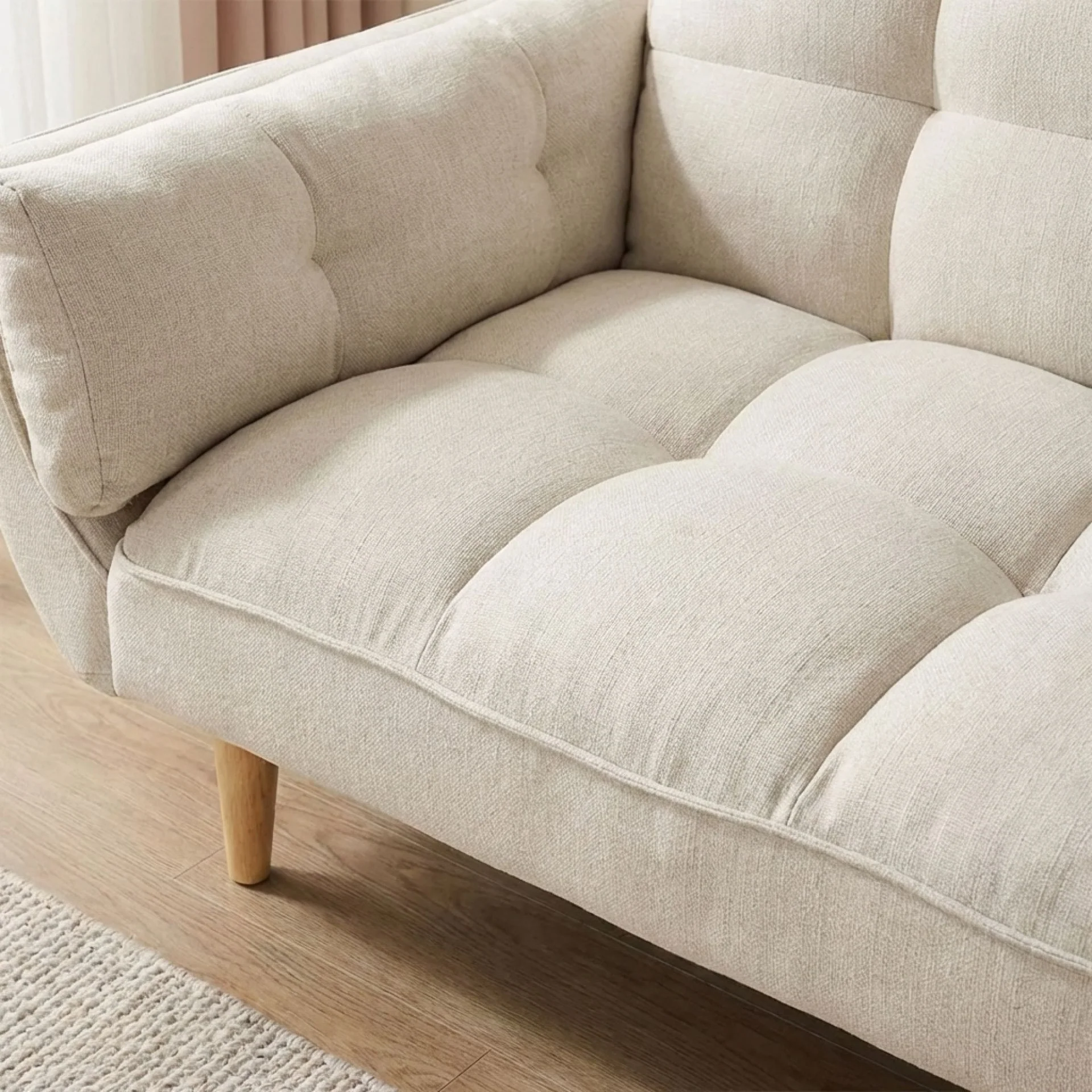 Dover 3 Seater Sofa Bed - Beige - Image 6