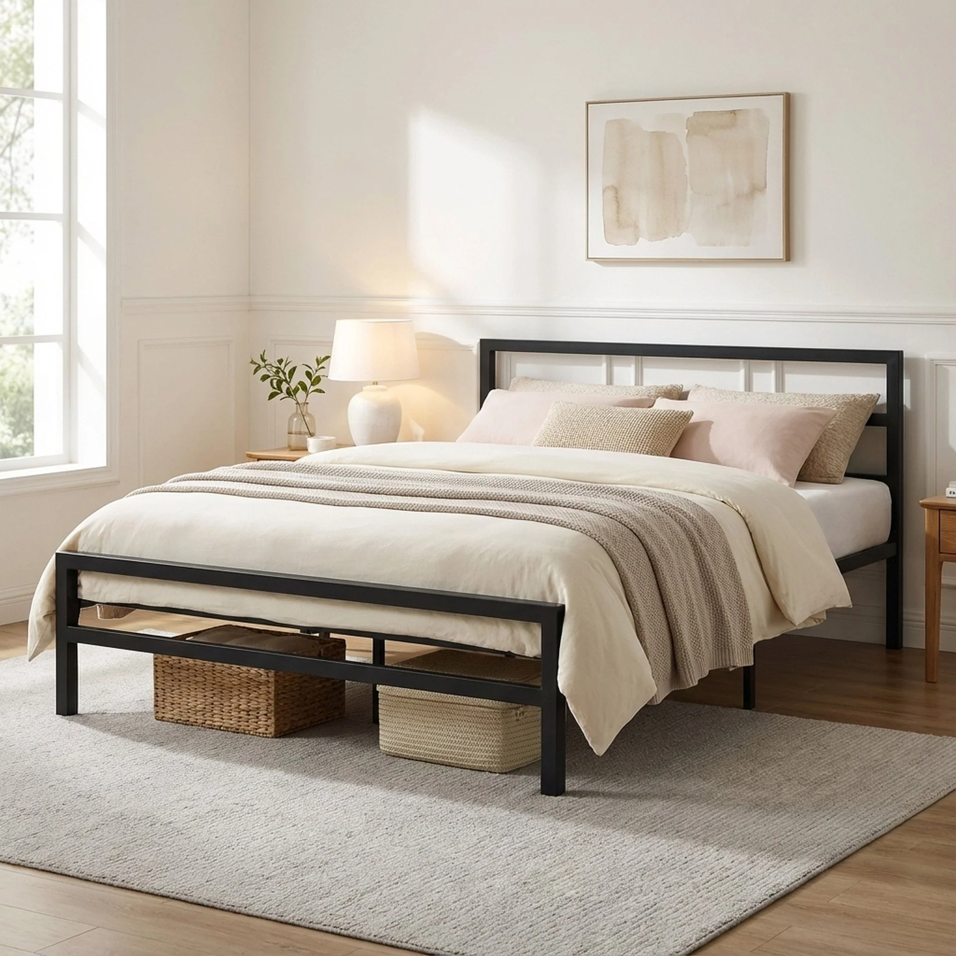 Dowe Double Metal Bed Frame - Black