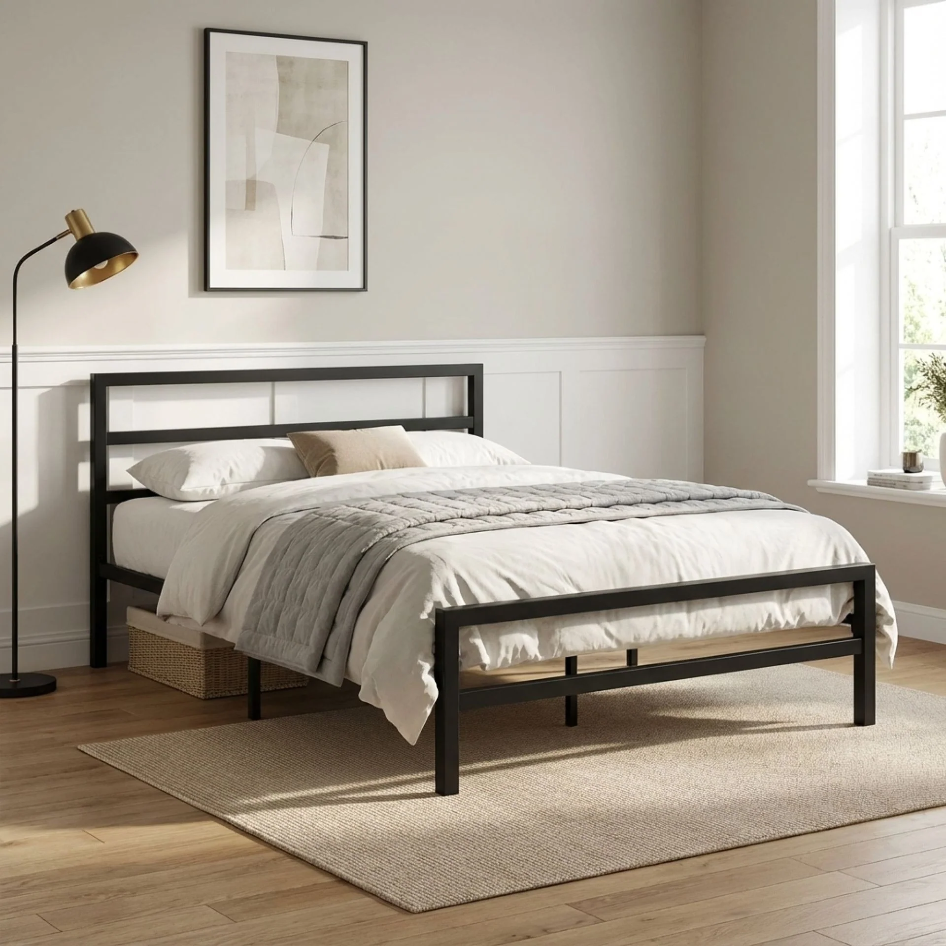 Dowe Double Metal Bed Frame - Black - Image 3