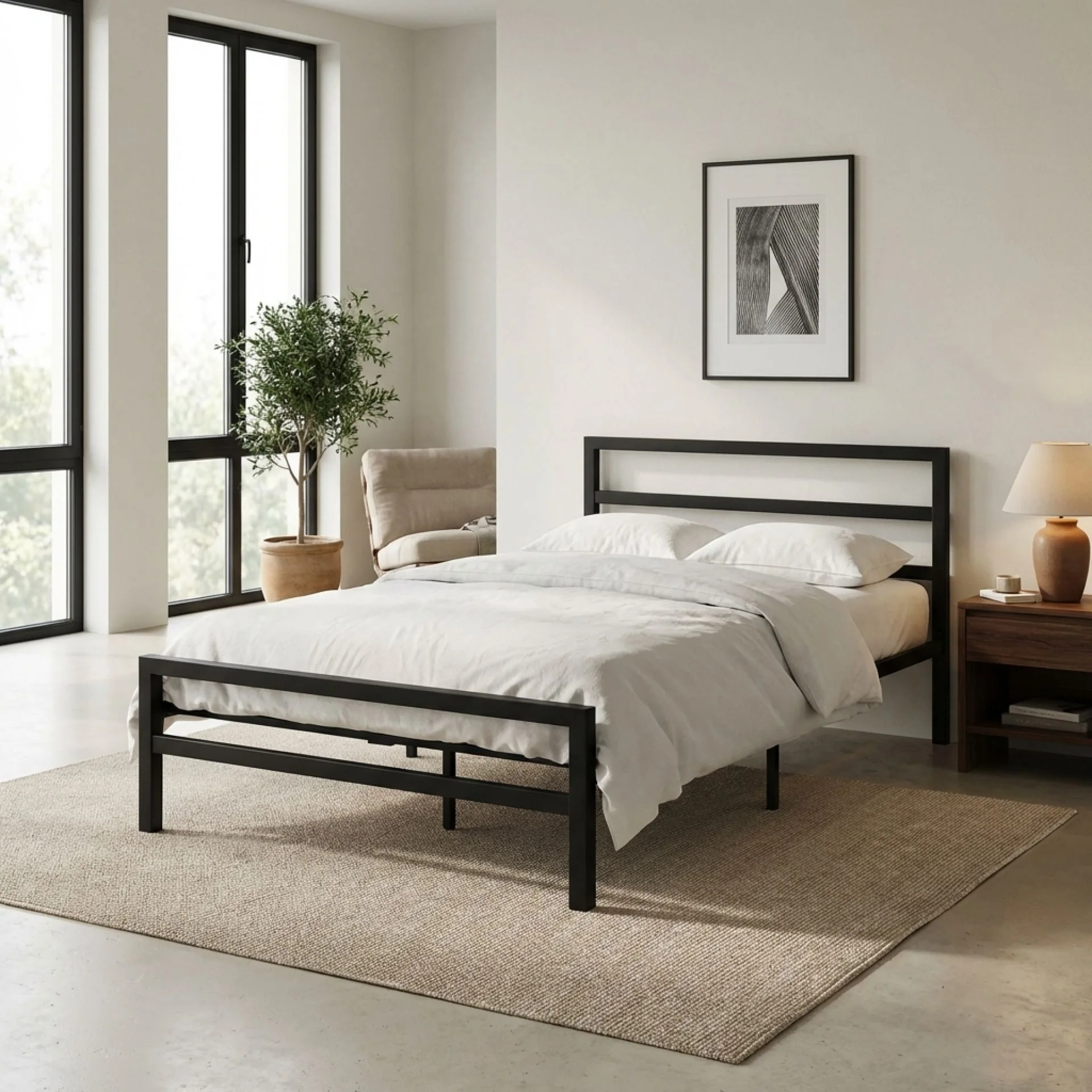 Dowe King Single Metal Bed Frame - Black - Image 6